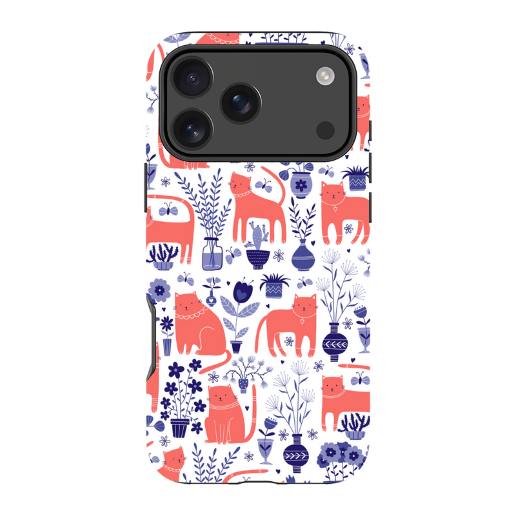 iPhone Tough Case - Coral Cats By Suzy Taylor