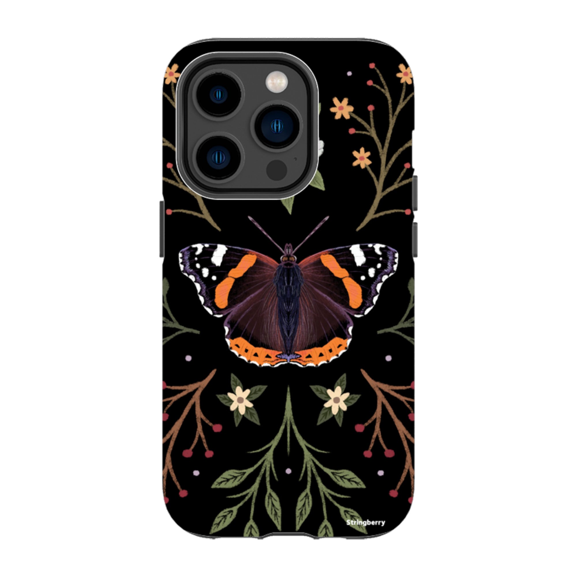 iPhone Tough Case - Red Admiral Butterfly By Anna Stead