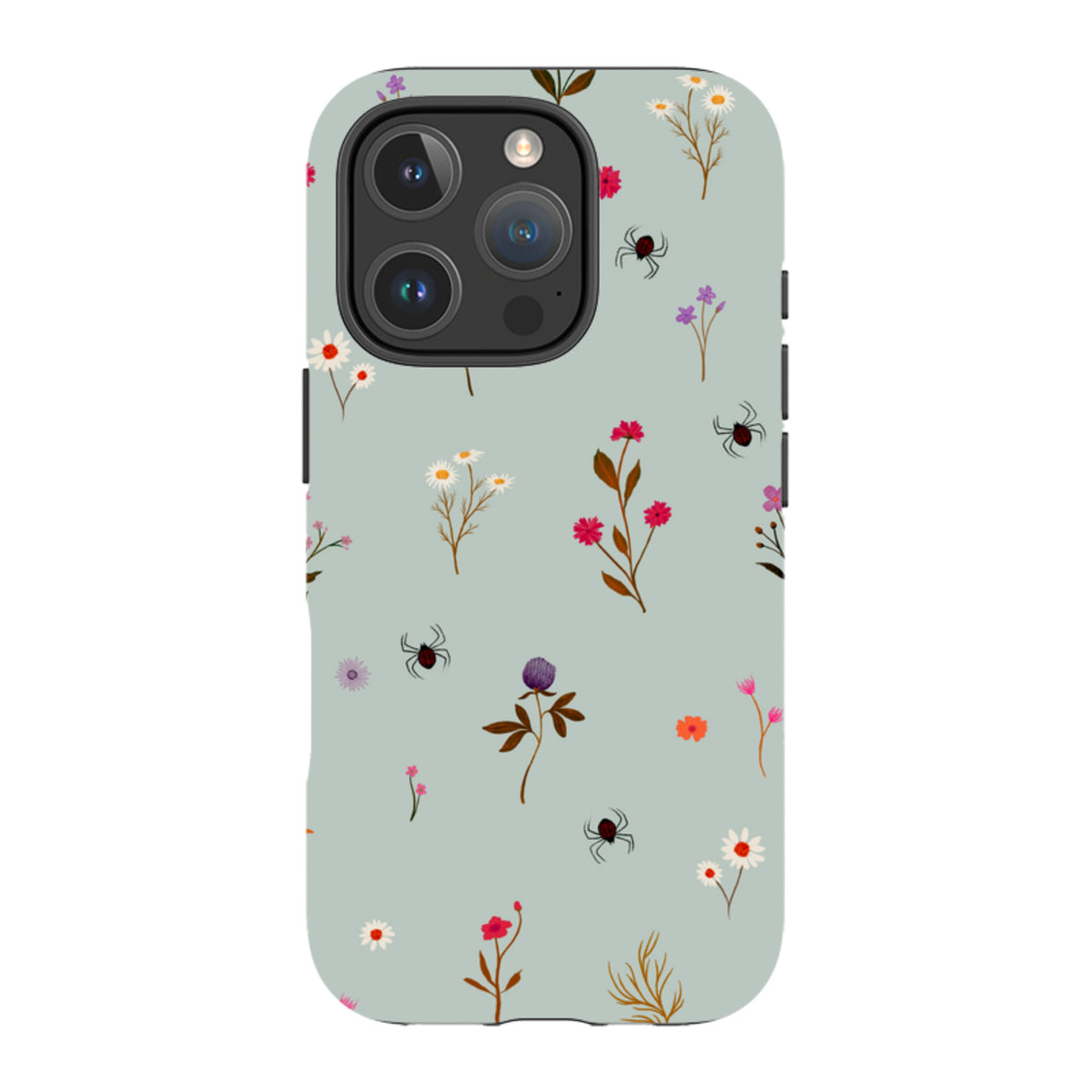iPhone Tough Case - Florals and Spiders - Dusty Gourd By Katherine Quinn