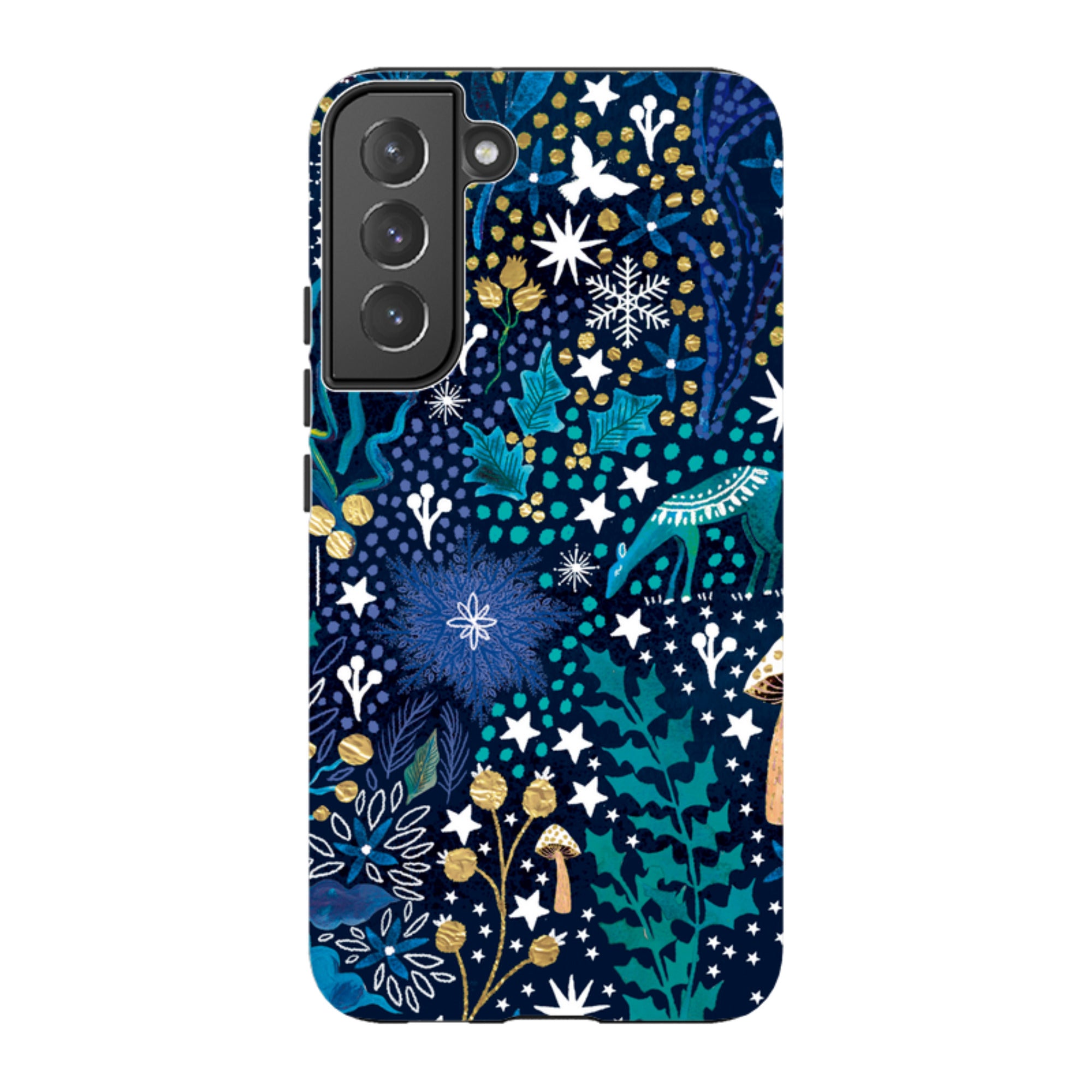 Samsung Tough Case - Winter Flowers Teal By Emma Frances Grant