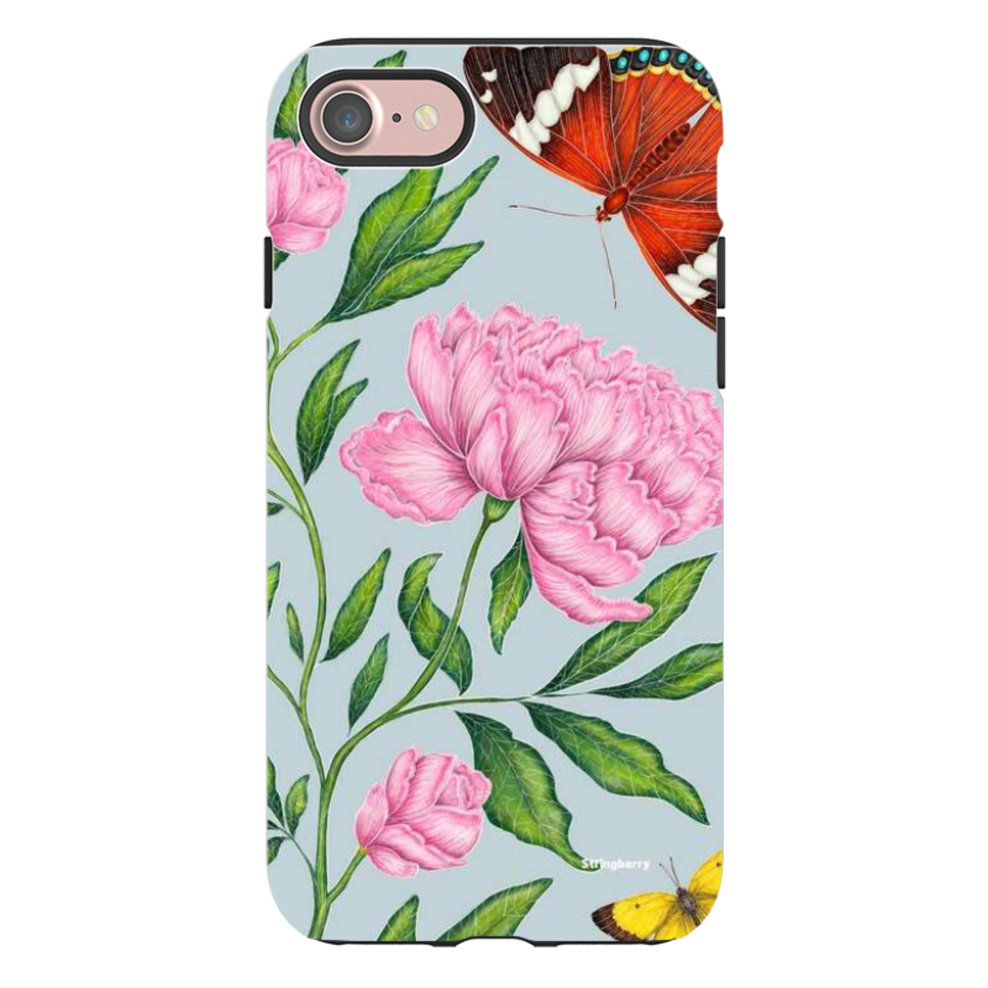 iPhone Tough Case - Butterflies And Peonies By Catherine Rowe
