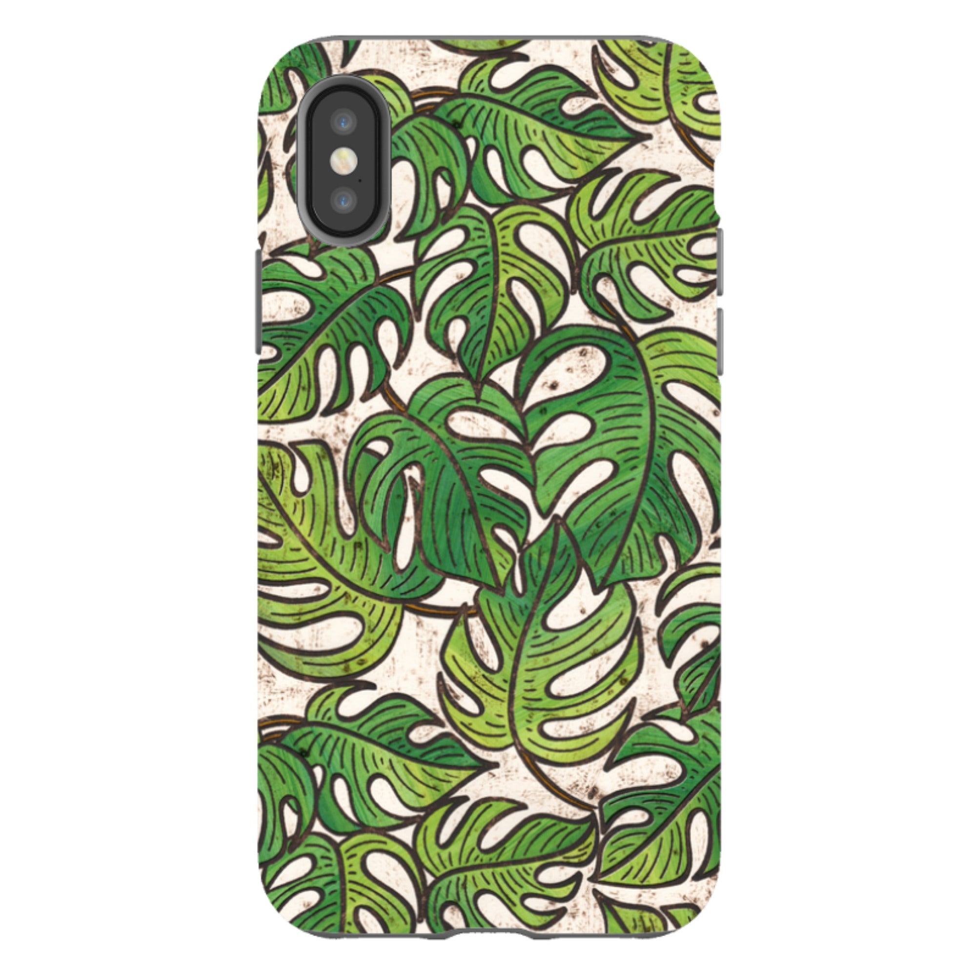 iPhone Tough Case - Green Floral 1 By Amelia Bowman