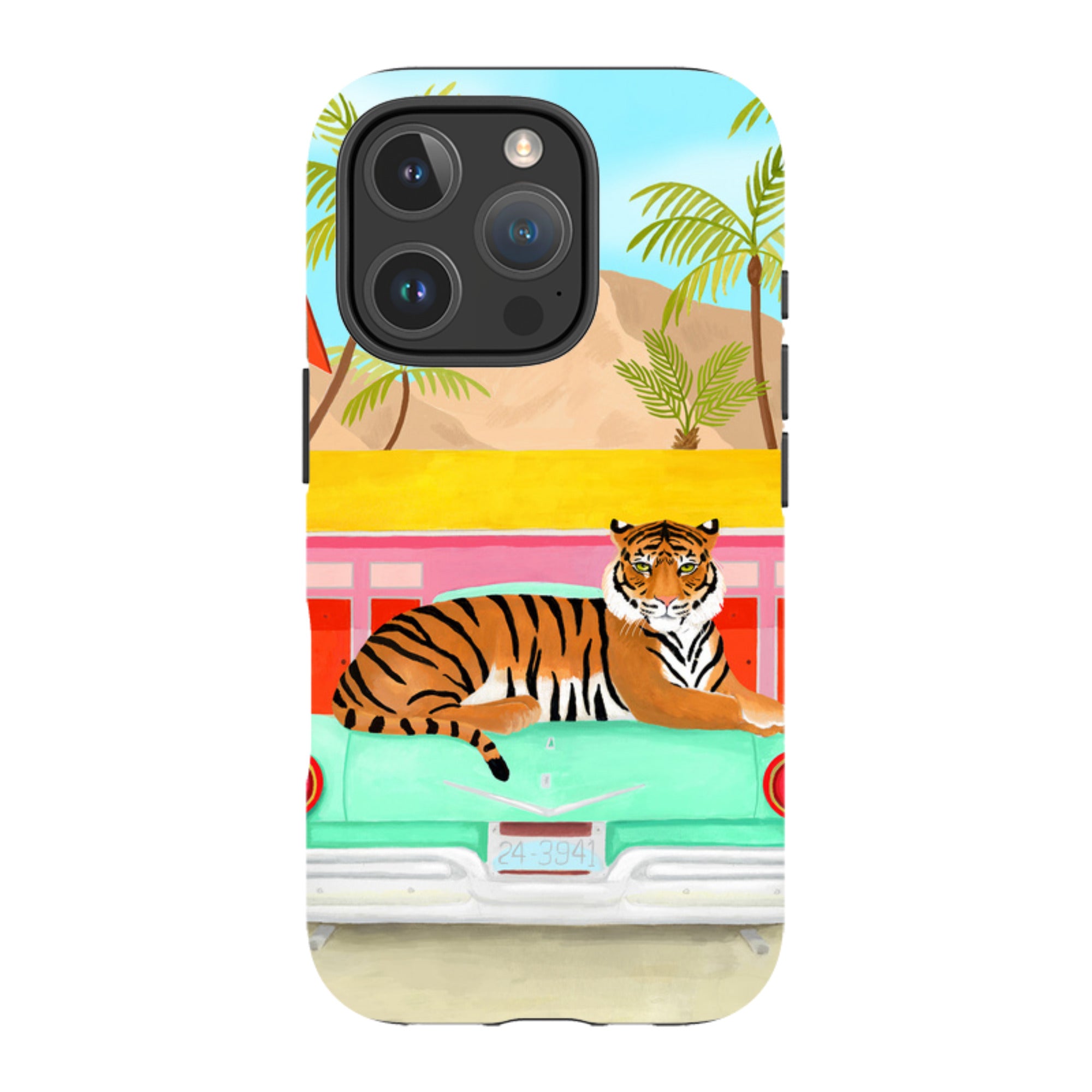 iPhone Tough Case - Palm Motel Tiger By Bex Parkin