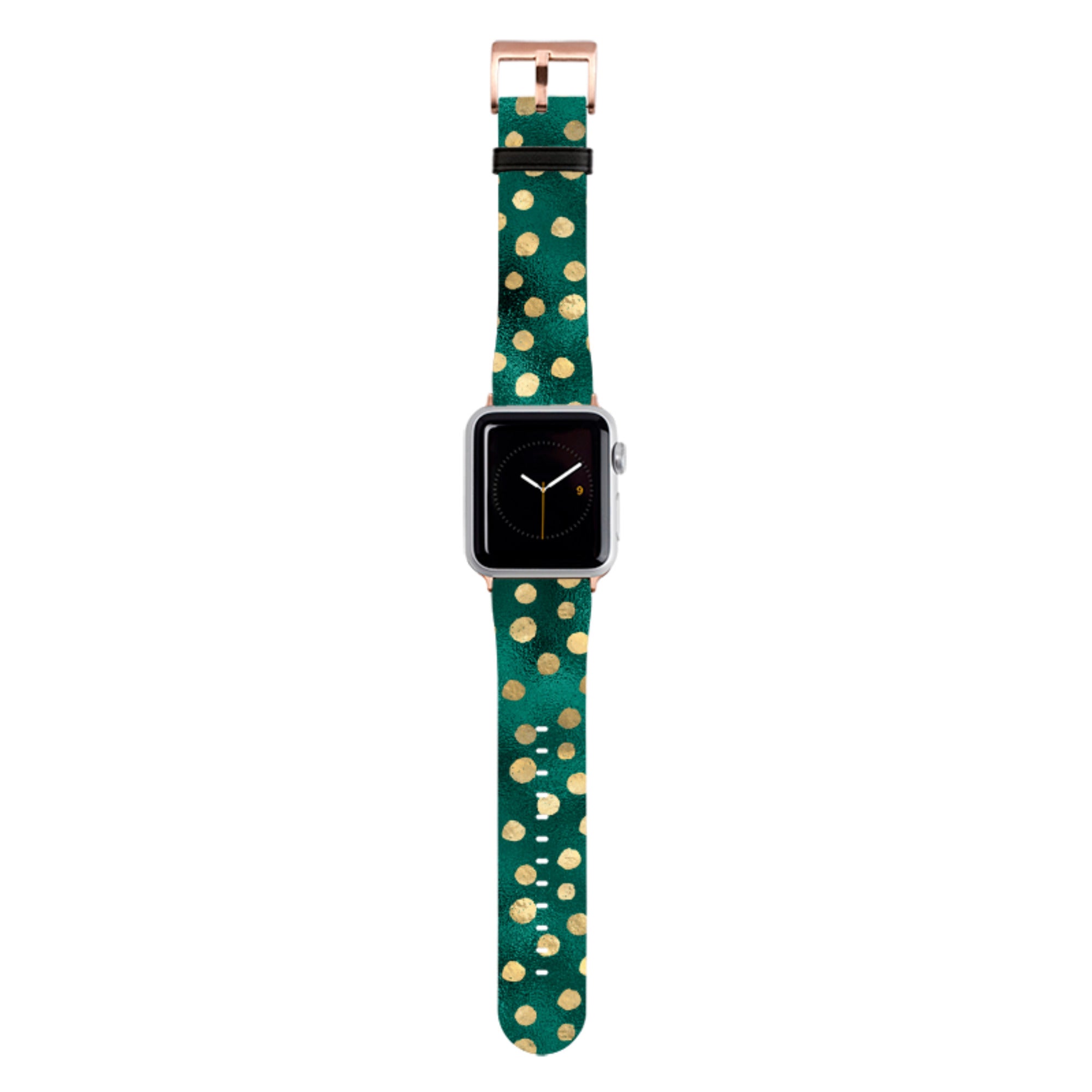 Forest and Gold Dots Apple Watch Strap