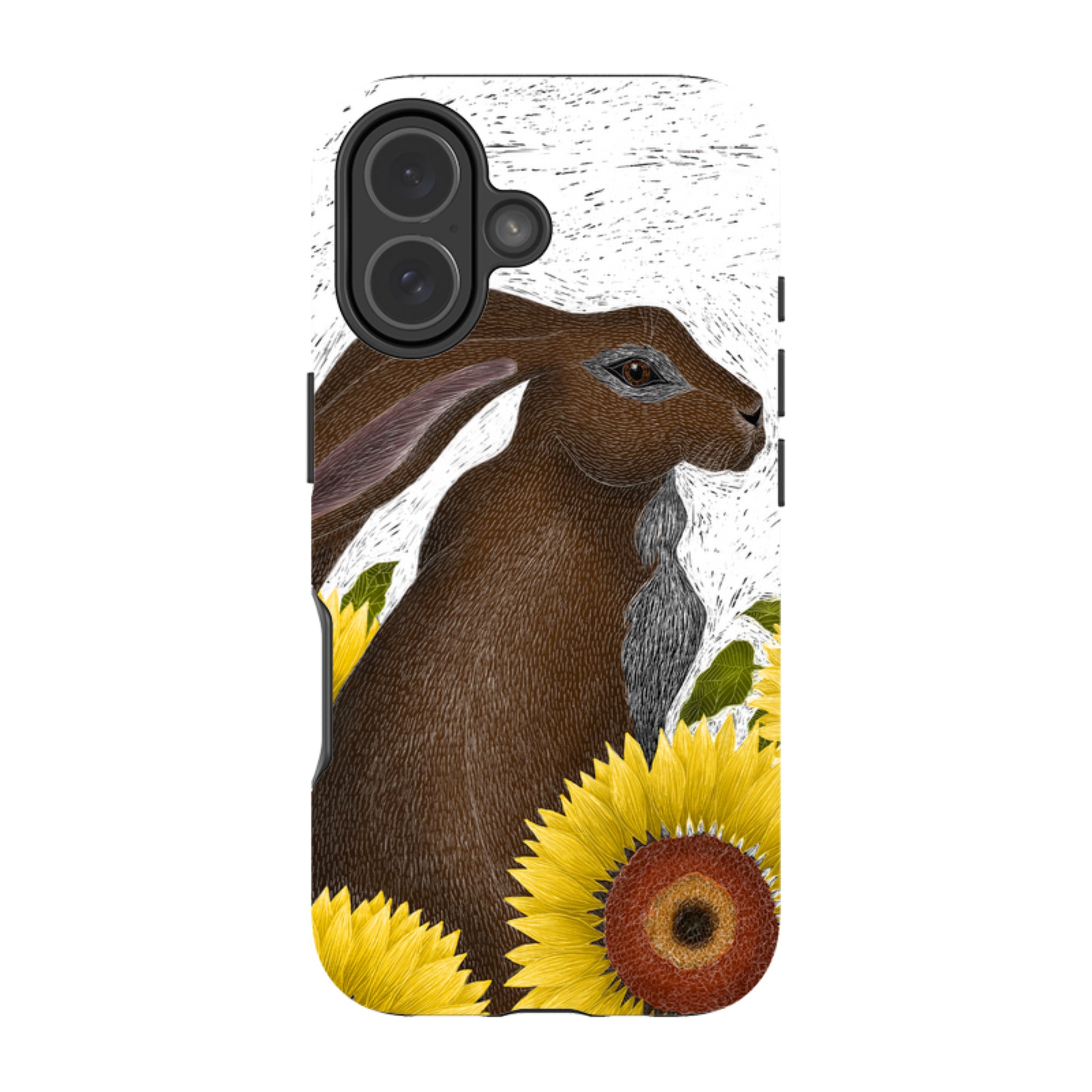 iPhone Tough Case - Hare With Sunflowers By Catherine Rowe