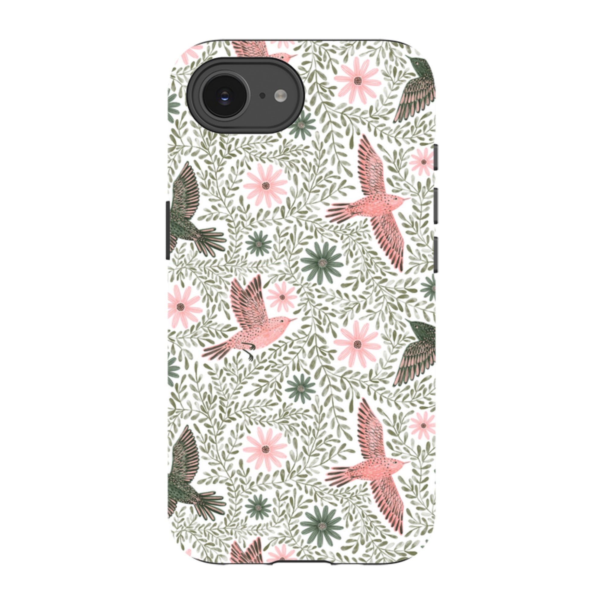 iPhone Tough Case - Bird Pattern Green By Lee Foster Wilson