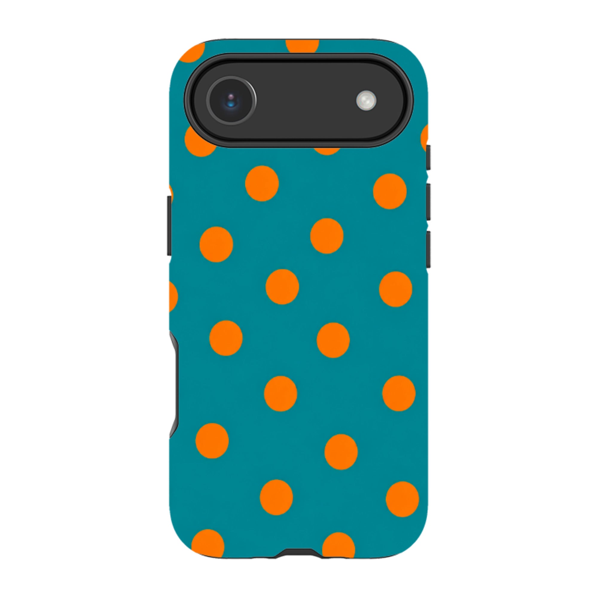 iPhone MagSafe Tough Case - Teal & Orange Polka Dot