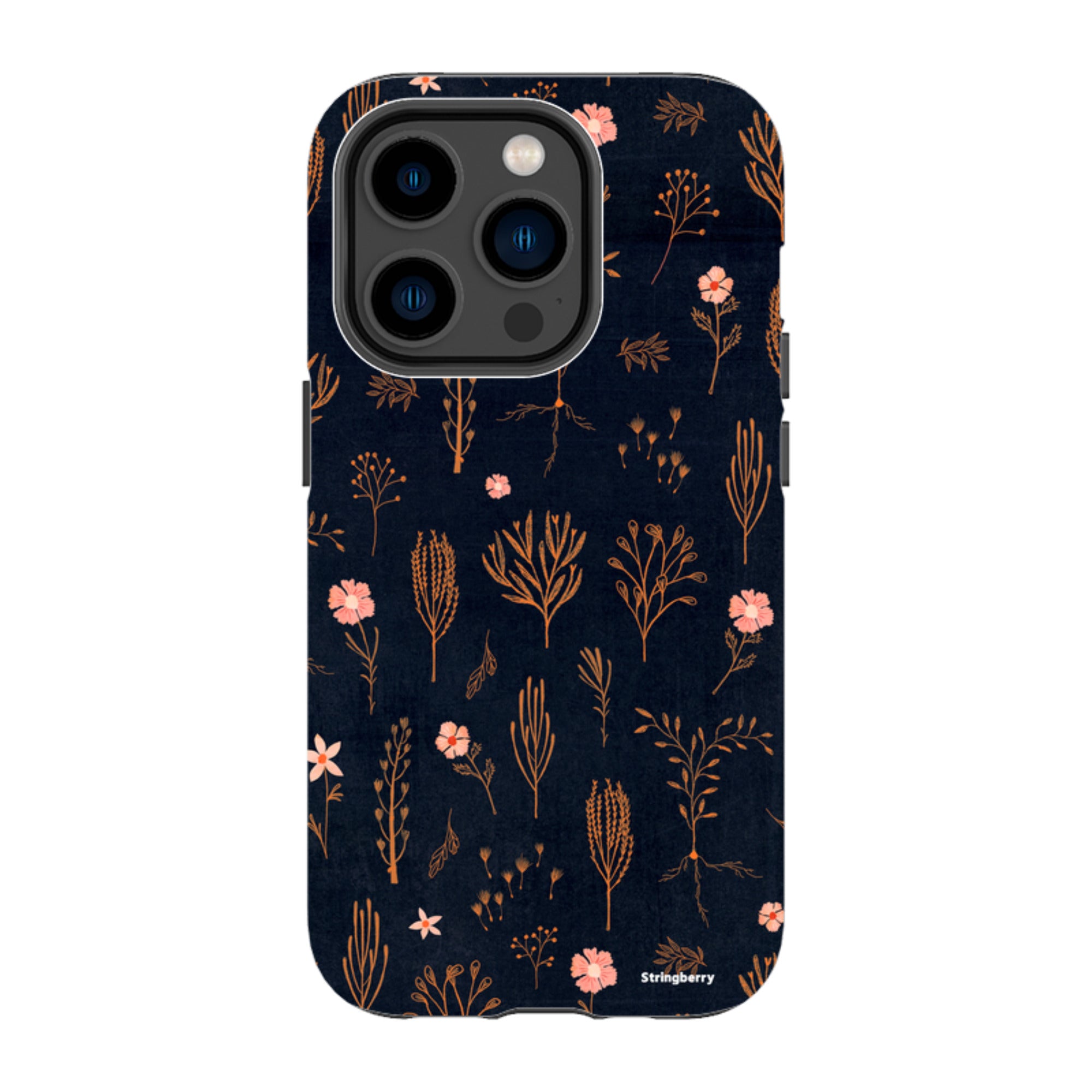 iPhone Tough Case - Floral Light Orange And Pink By Katherine Quinn