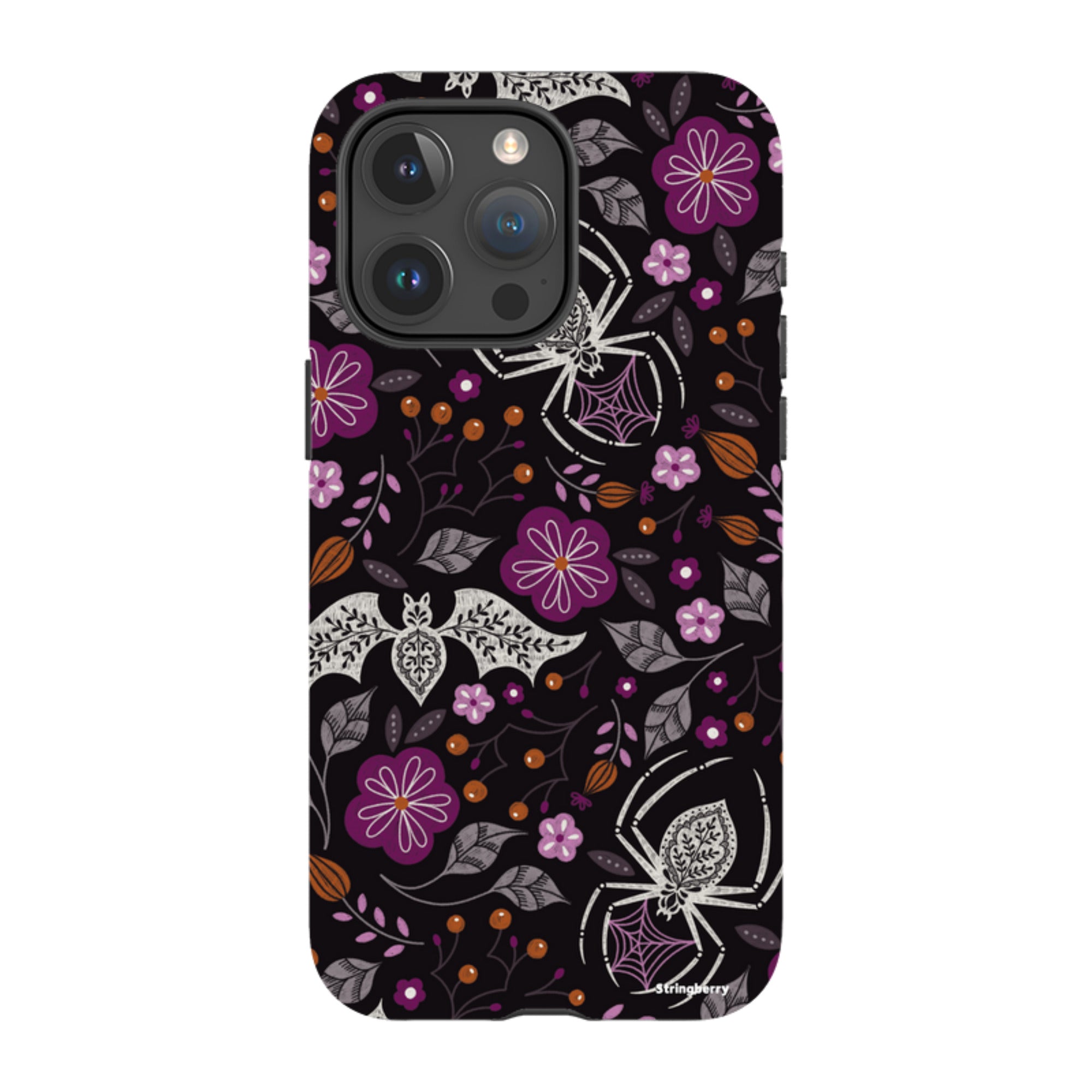 iPhone Tough Case - SpiderBat Black By Jenny Zemanek