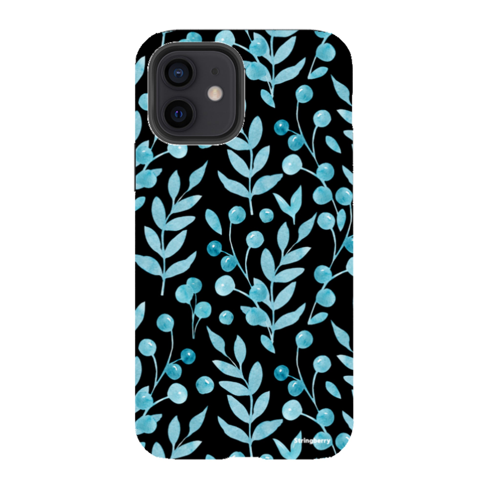 iPhone Tough Case - Blue Xmas Florals