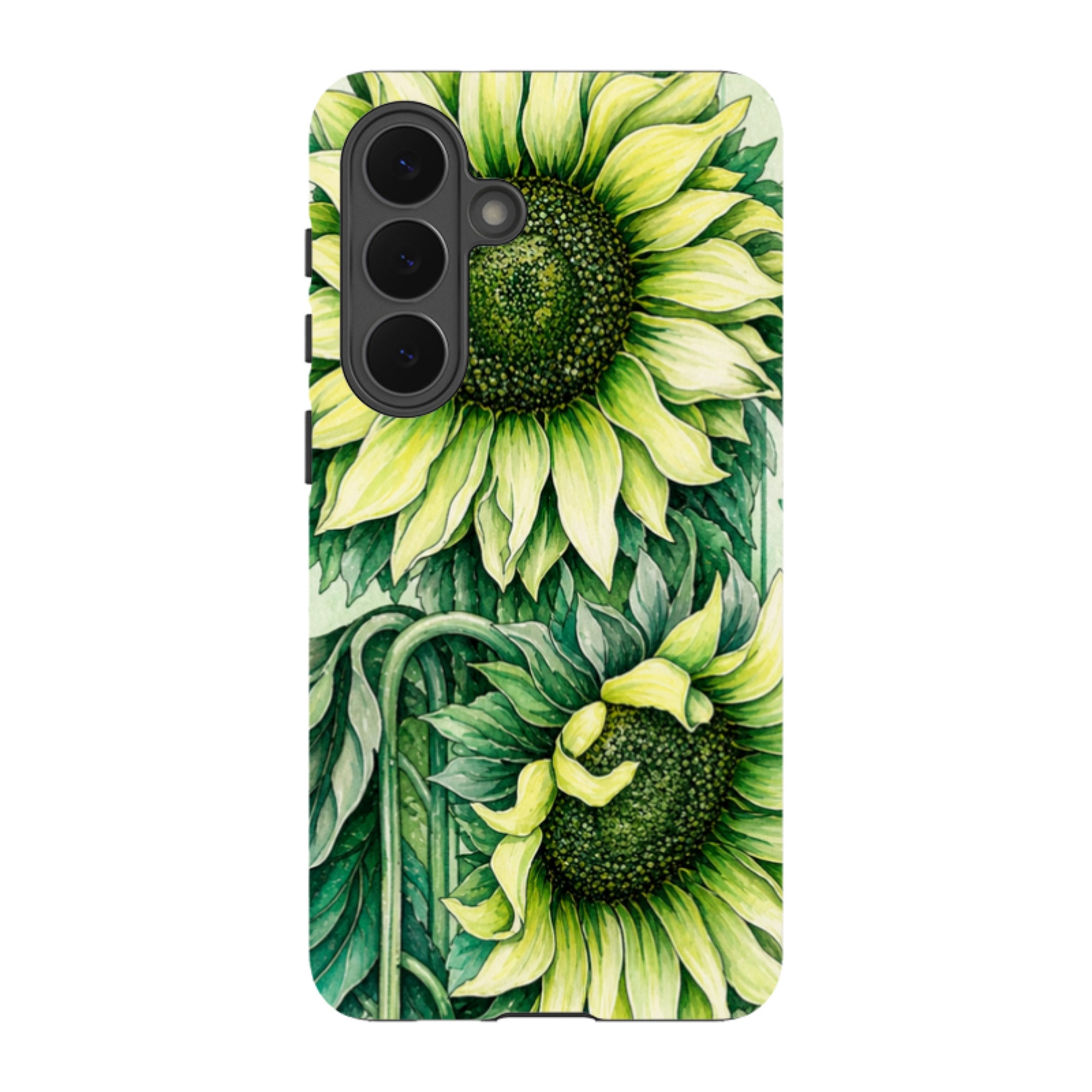 Samsung Tough Case - Sage Green Sunflower