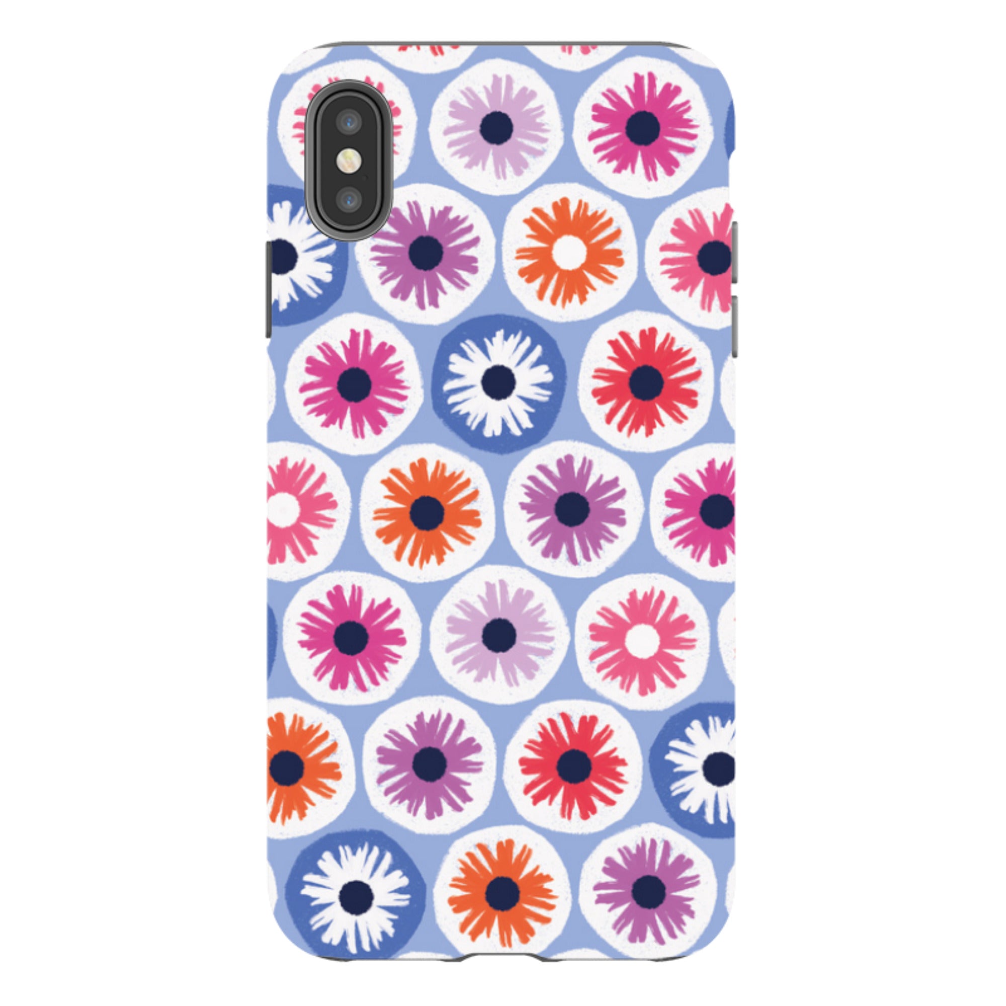 iPhone Tough Case - Penny Flowers Light Blue By Ali Brookes