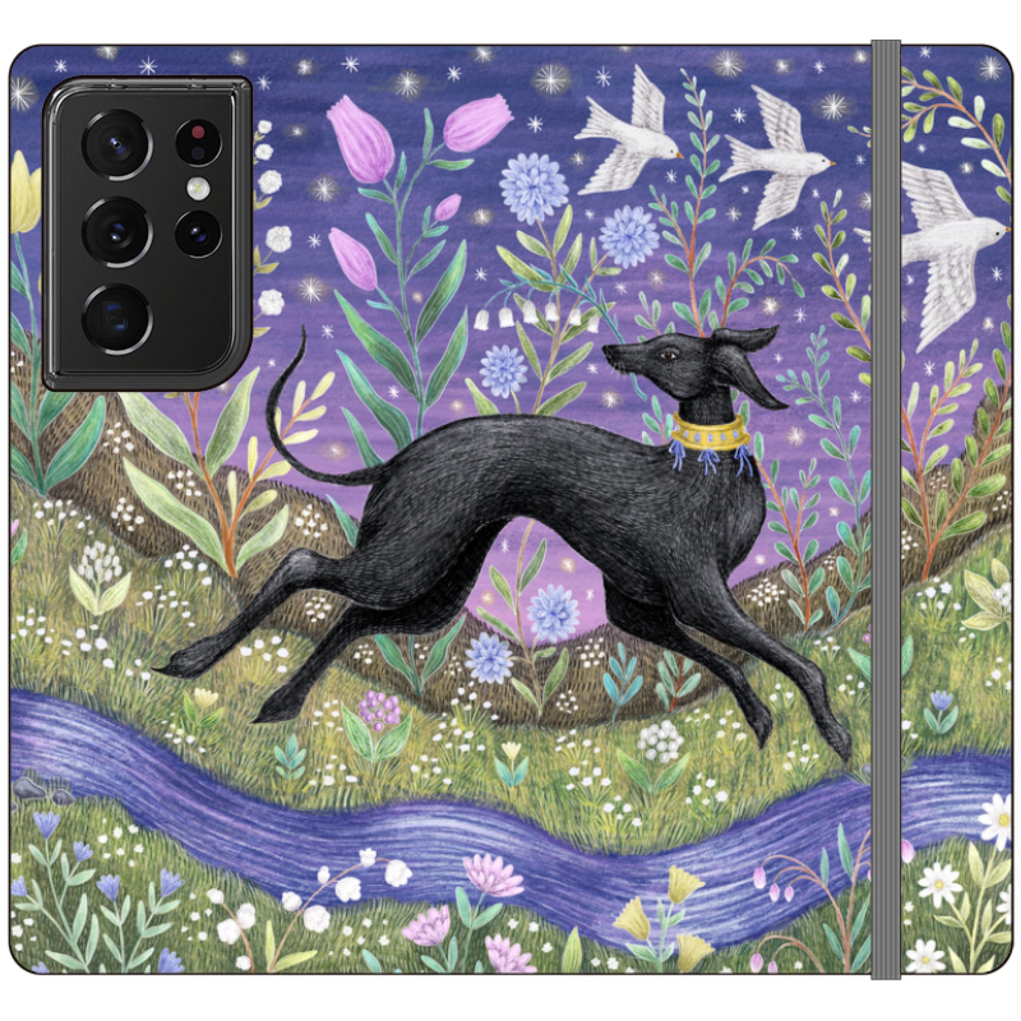 Meadow Hound Wallet Case By Catherine Rowe