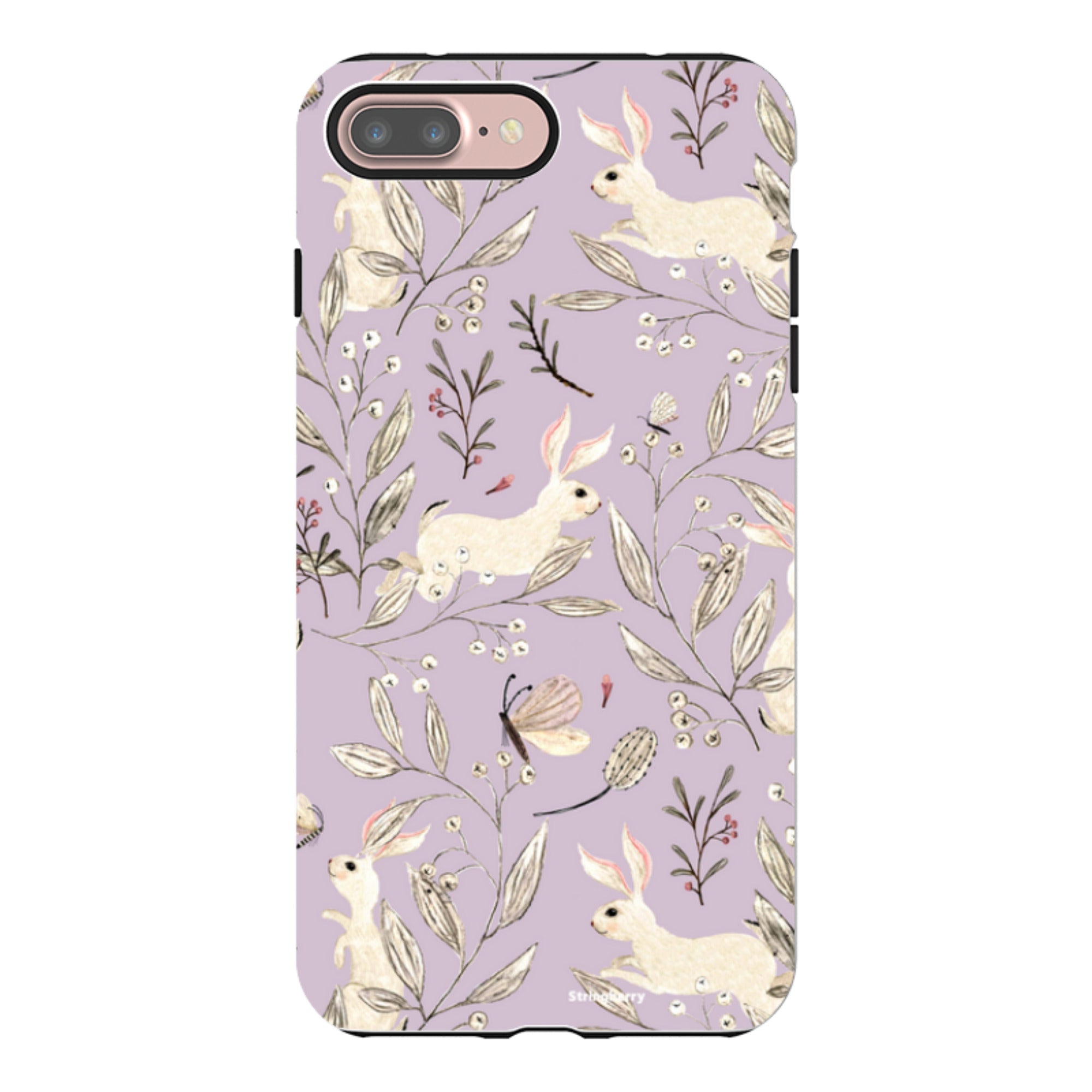iPhone Tough Case - Bunnies Mauve By Katherine Quinn