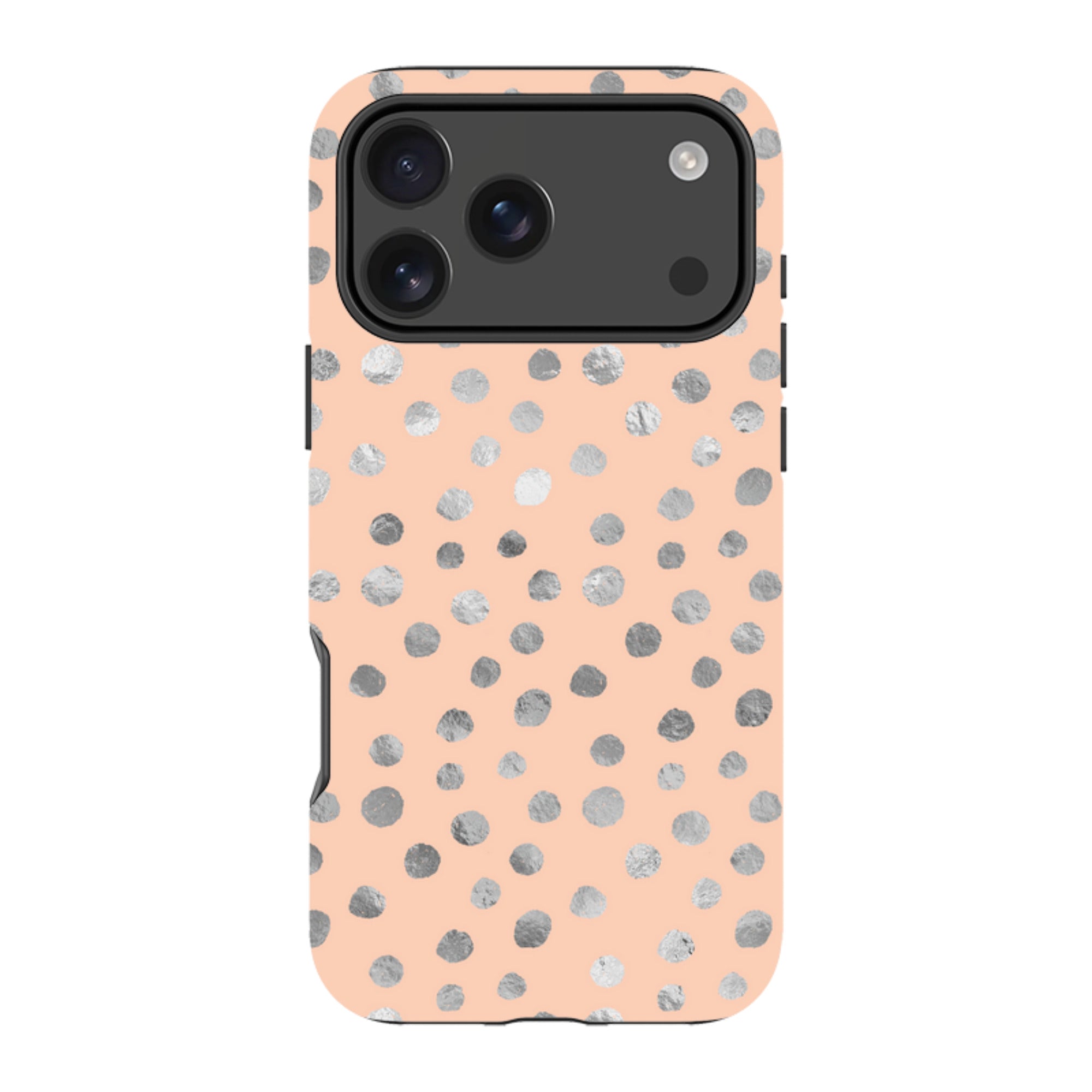 iPhone Tough Case - Pale and Silver Dots