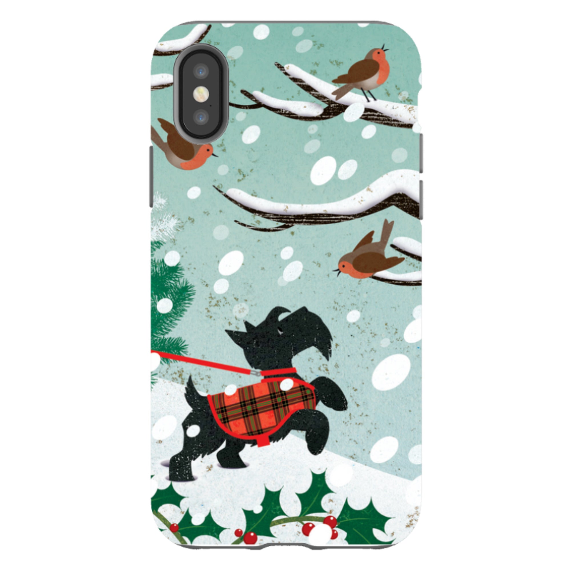 iPhone Tough Case - Scottie in Snow By Liane Payne