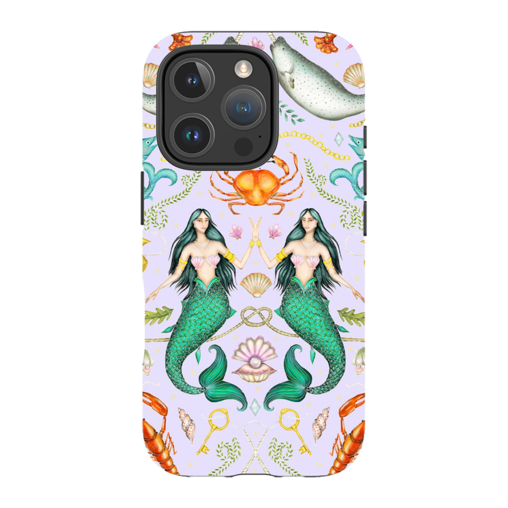 iPhone MagSafe Tough Case - Tritons Treasure Lilac By Catherine Rowe