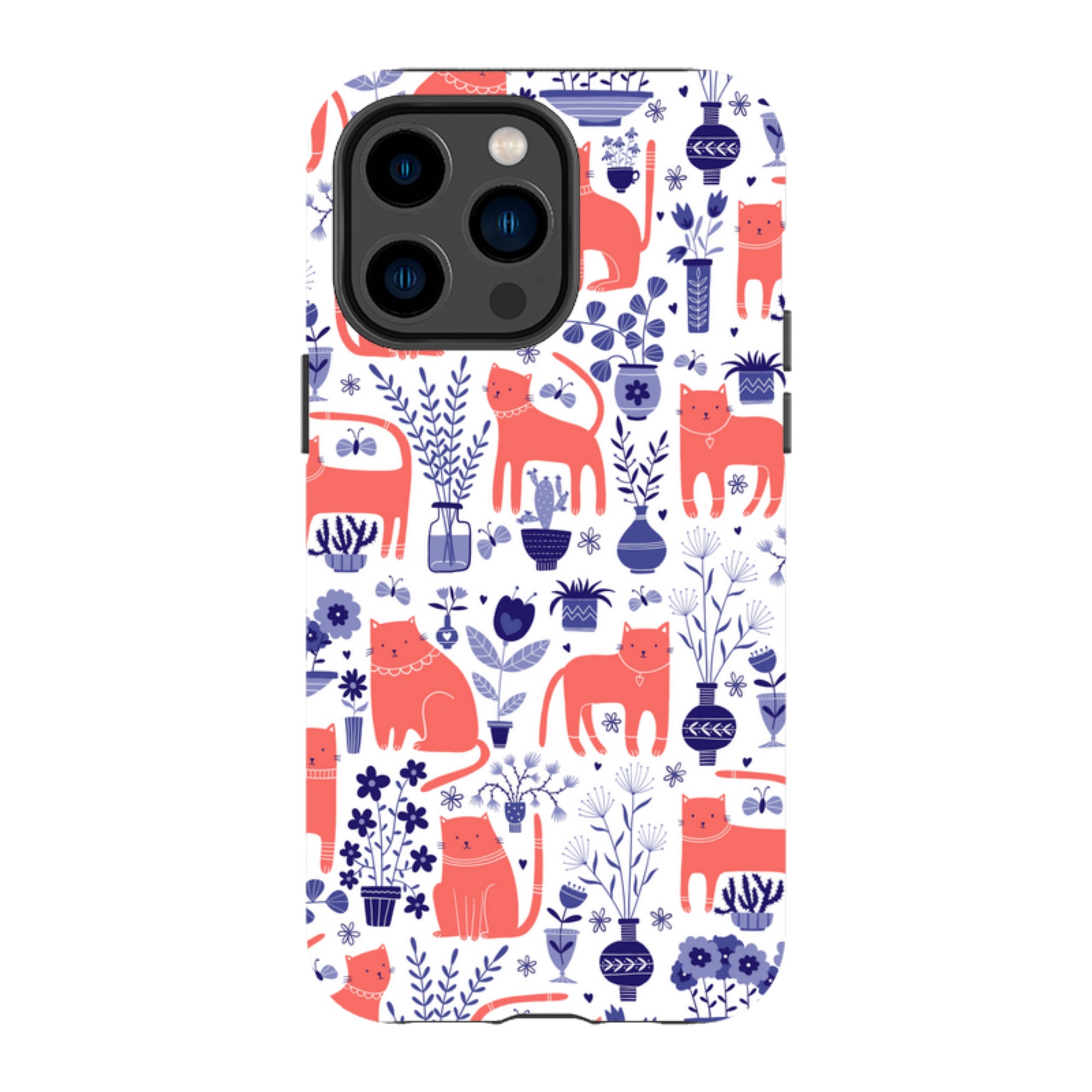 iPhone Tough Case - Coral Cats By Suzy Taylor