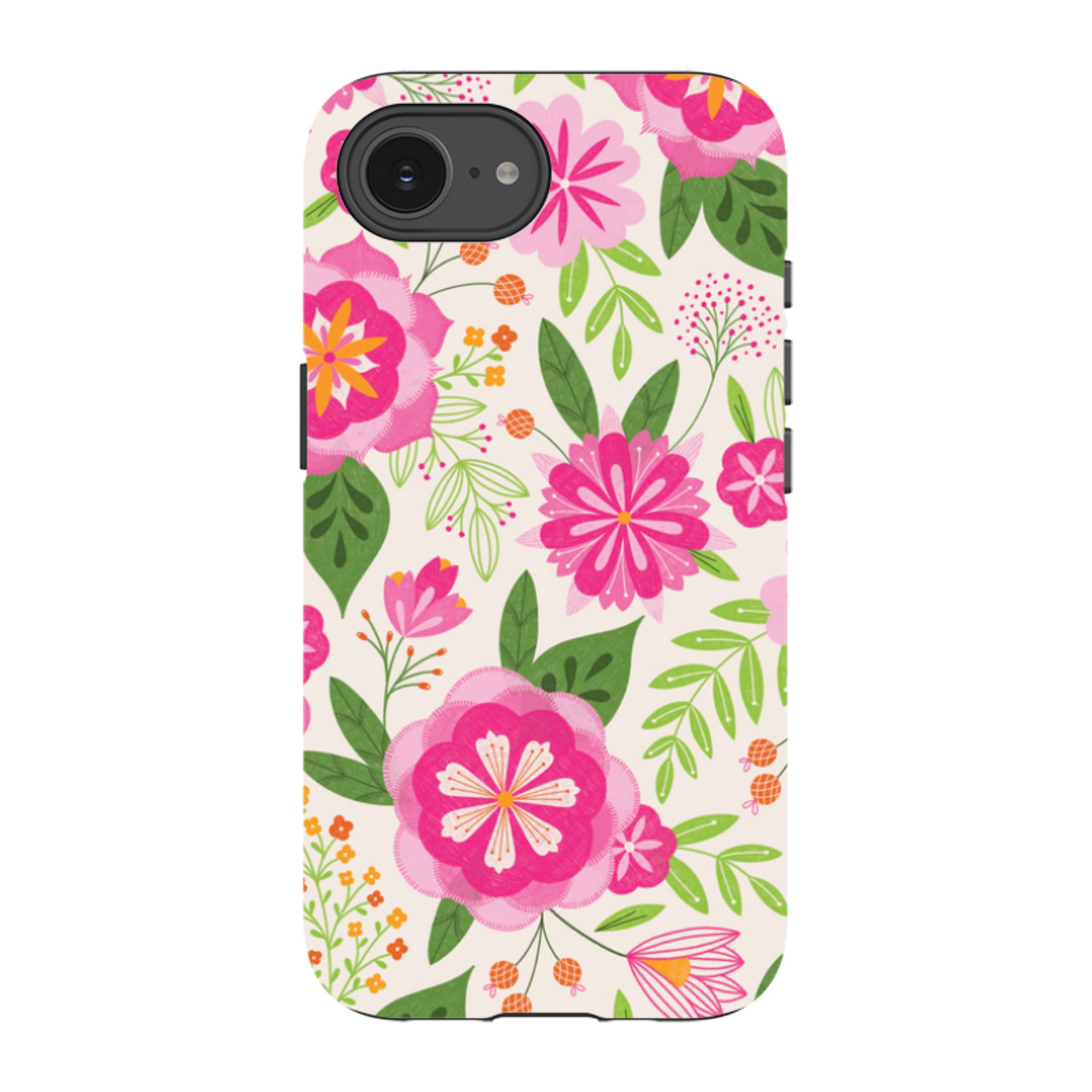 iPhone Tough Case - Big Bold Blooms Ivory By Jenny Zemanek