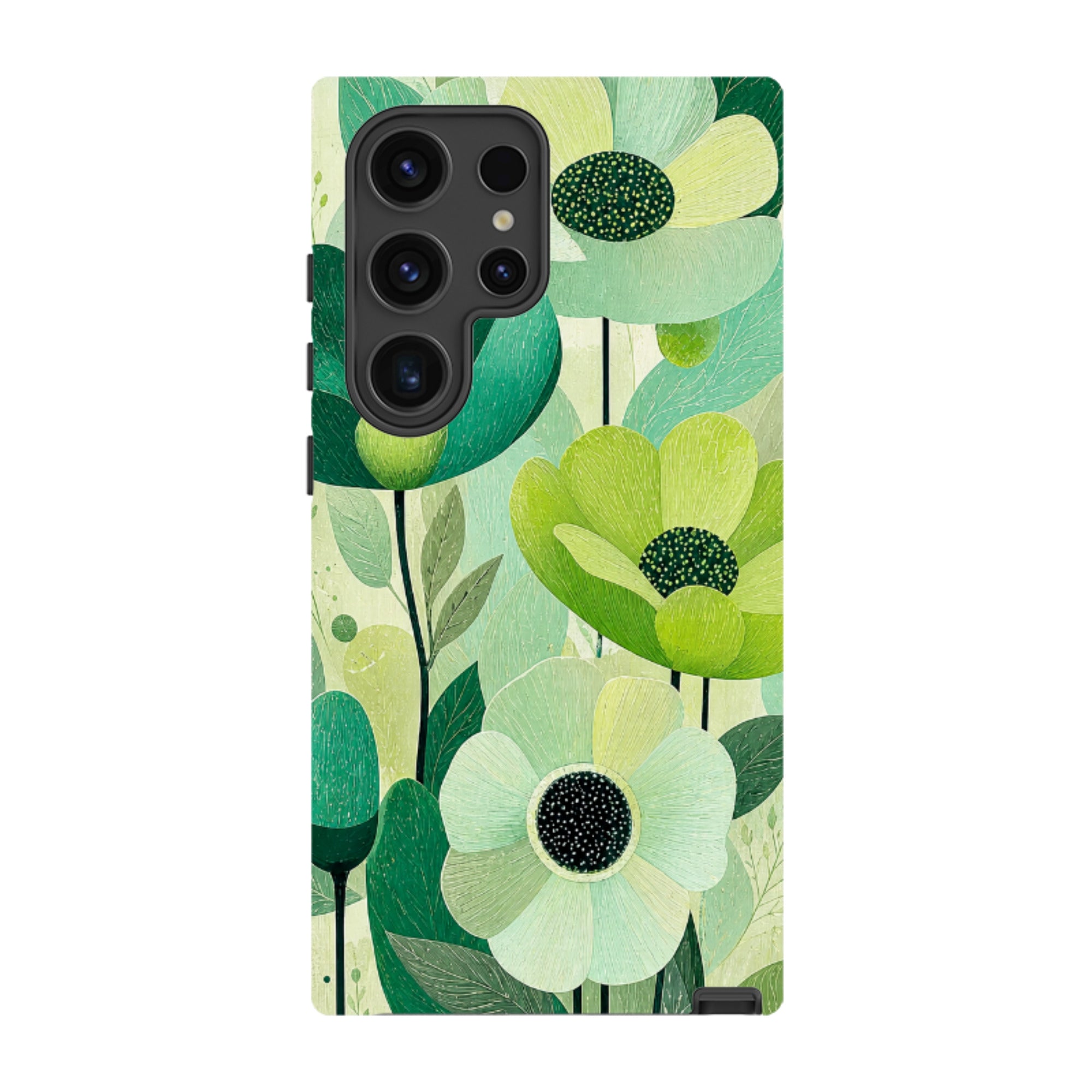 Samsung Tough Case - Mint Woodgrain Floral