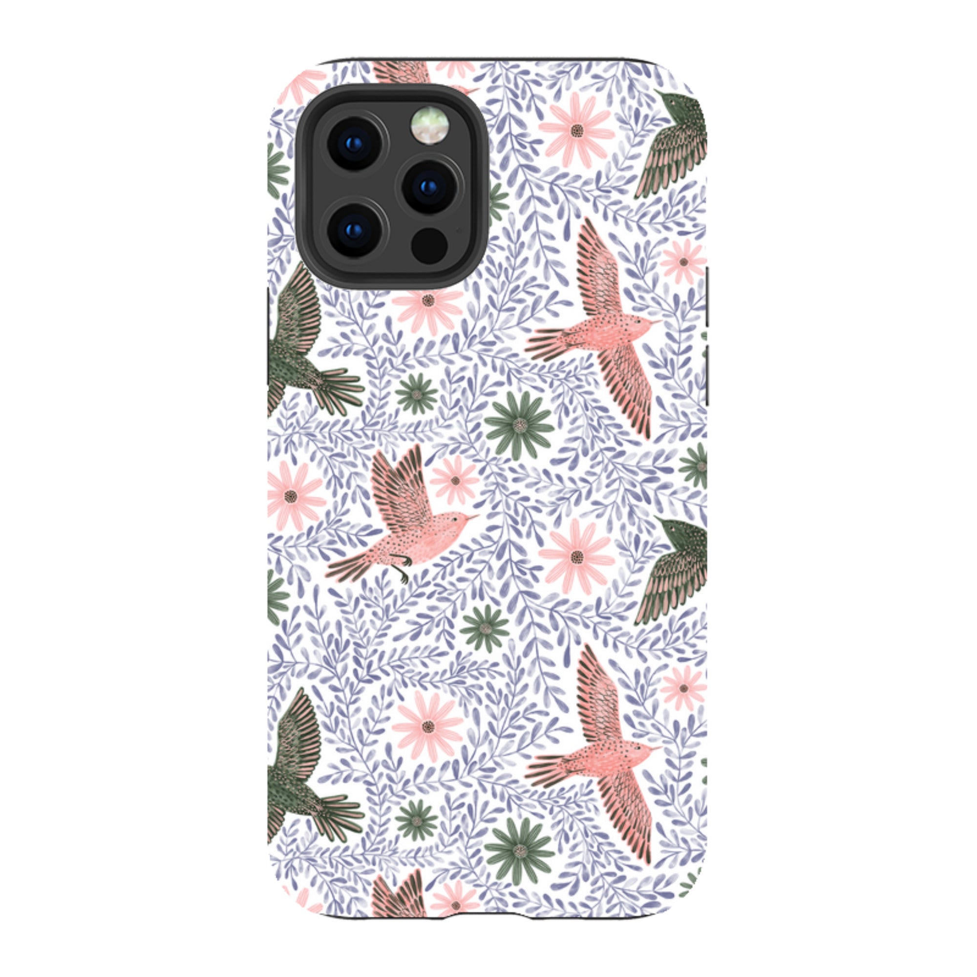 iPhone Tough Case - Bird Pattern Blue By Lee Foster Wilson