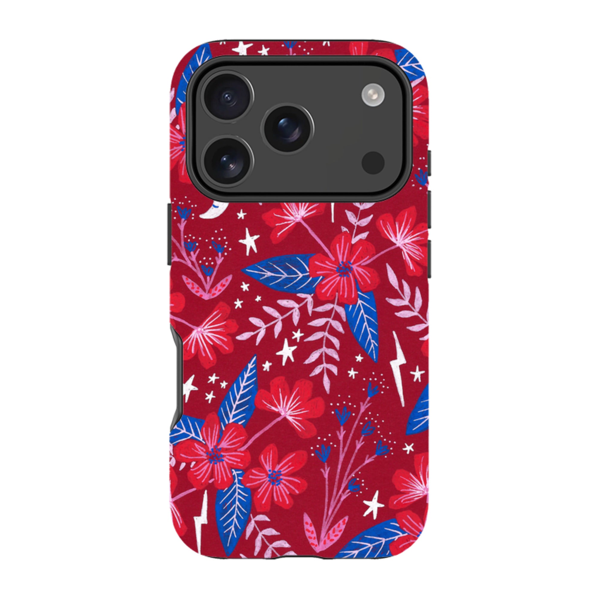 iPhone Tough Case - Red Moon Garden By Lee Foster Wilson