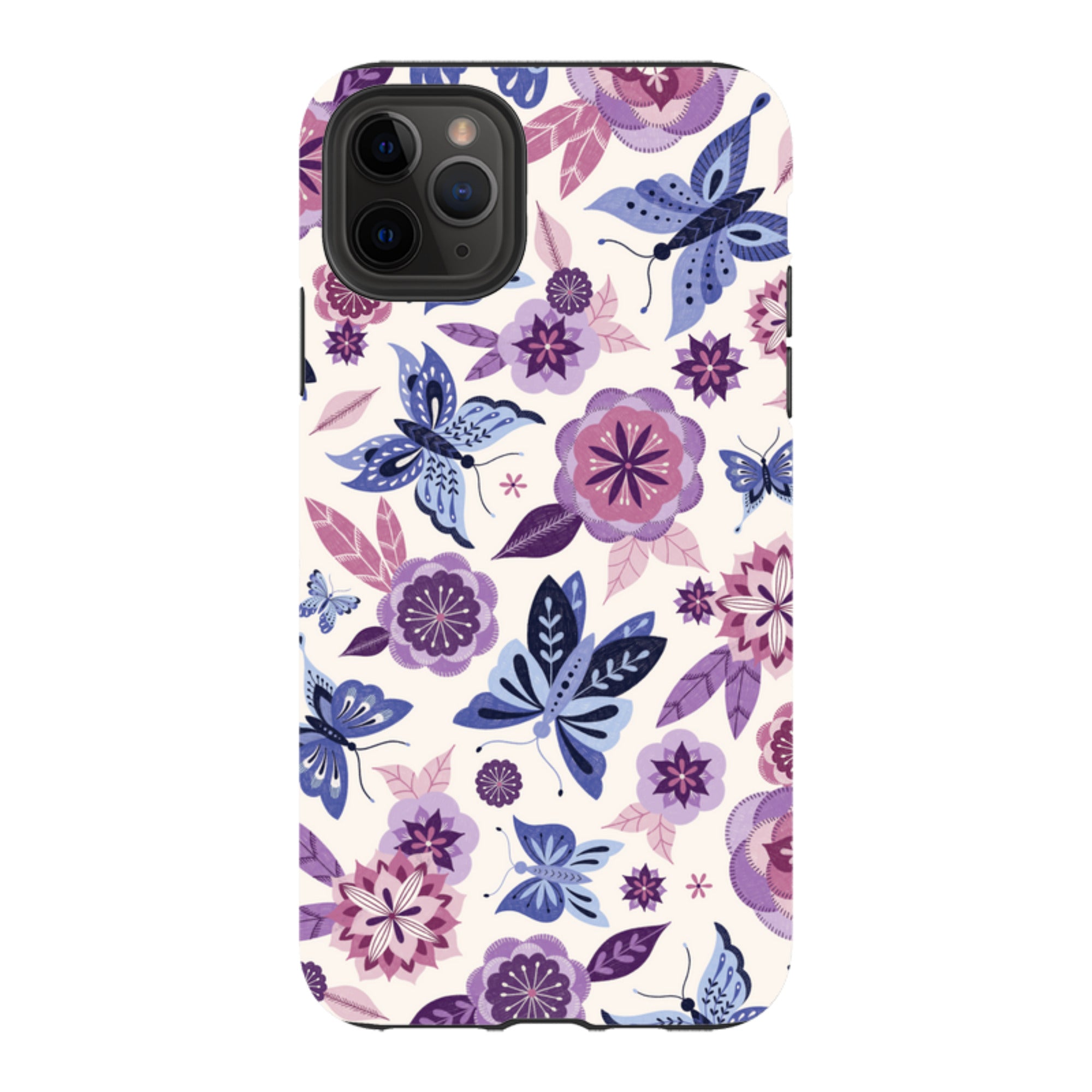 iPhone Tough Case - Butterfly Blooms Ivory By Jenny Zemanek