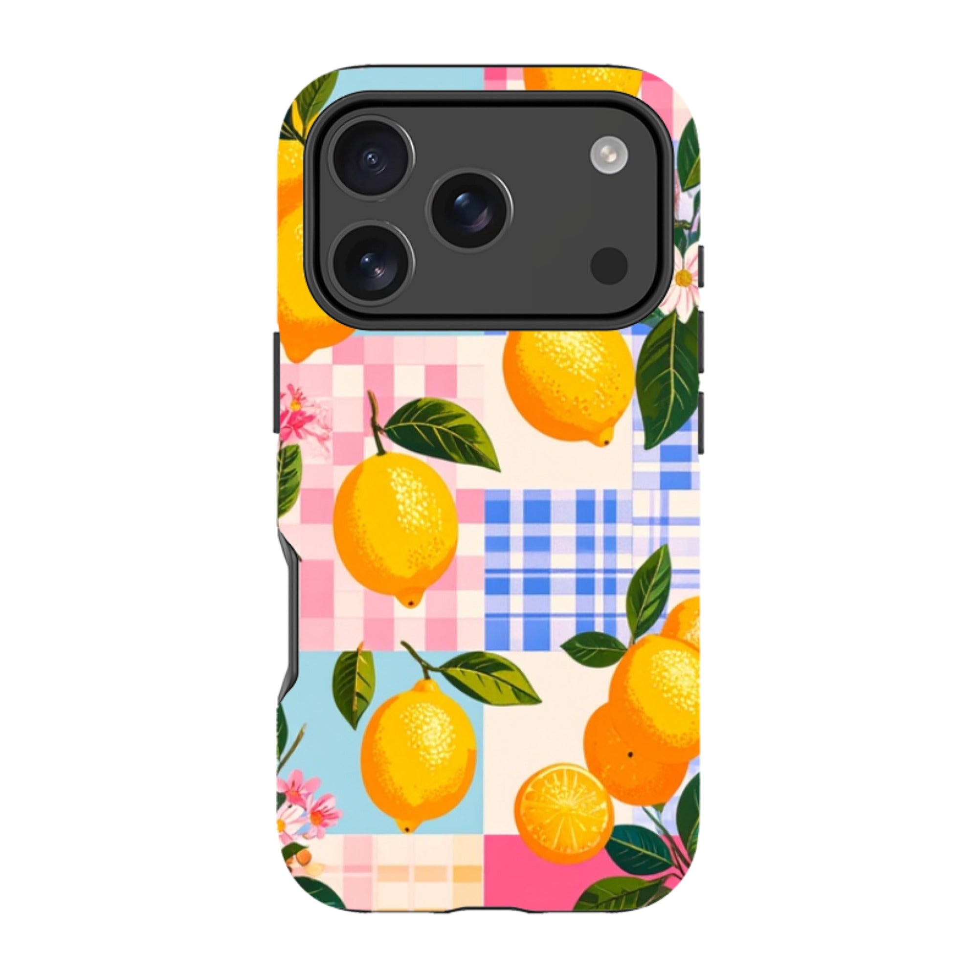 iPhone Tough Case - Lemons and Checks