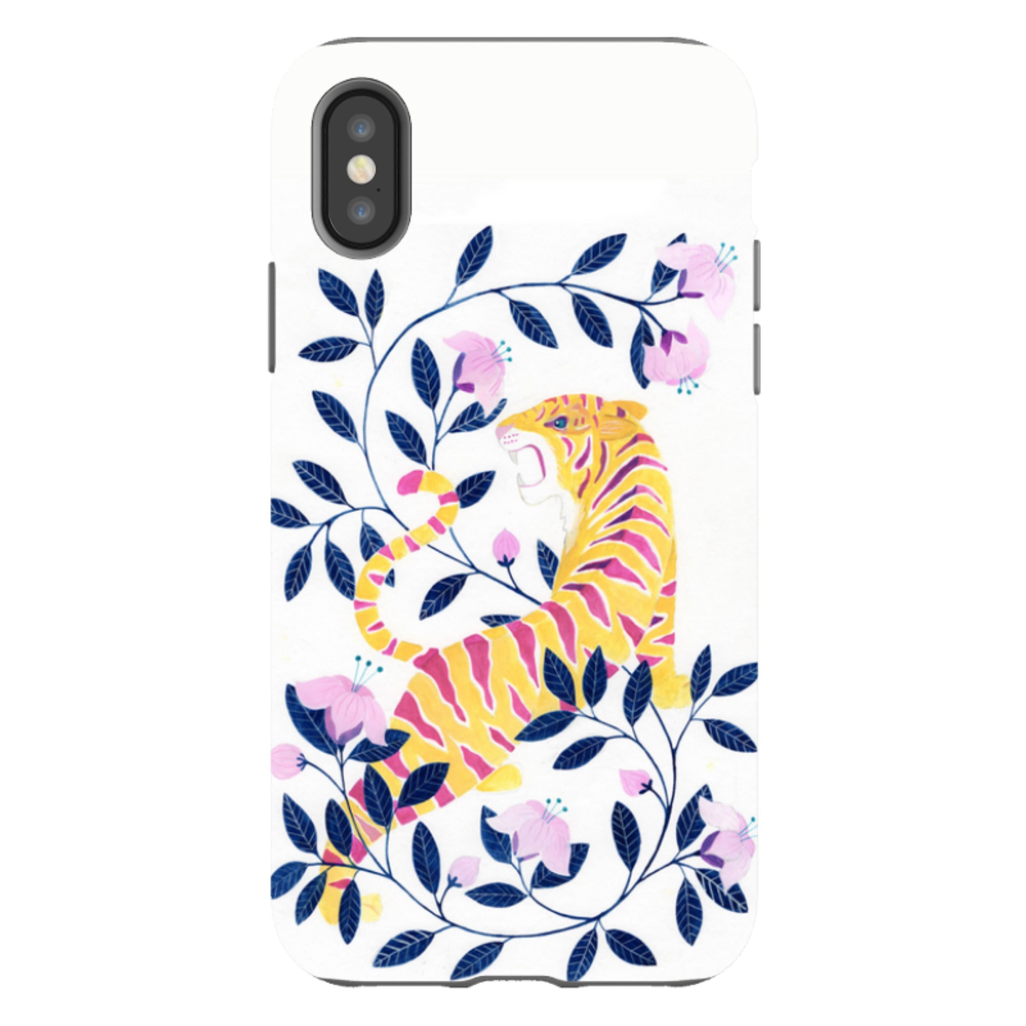 iPhone Tough Case - Yellow Tiger By Bex Parkin