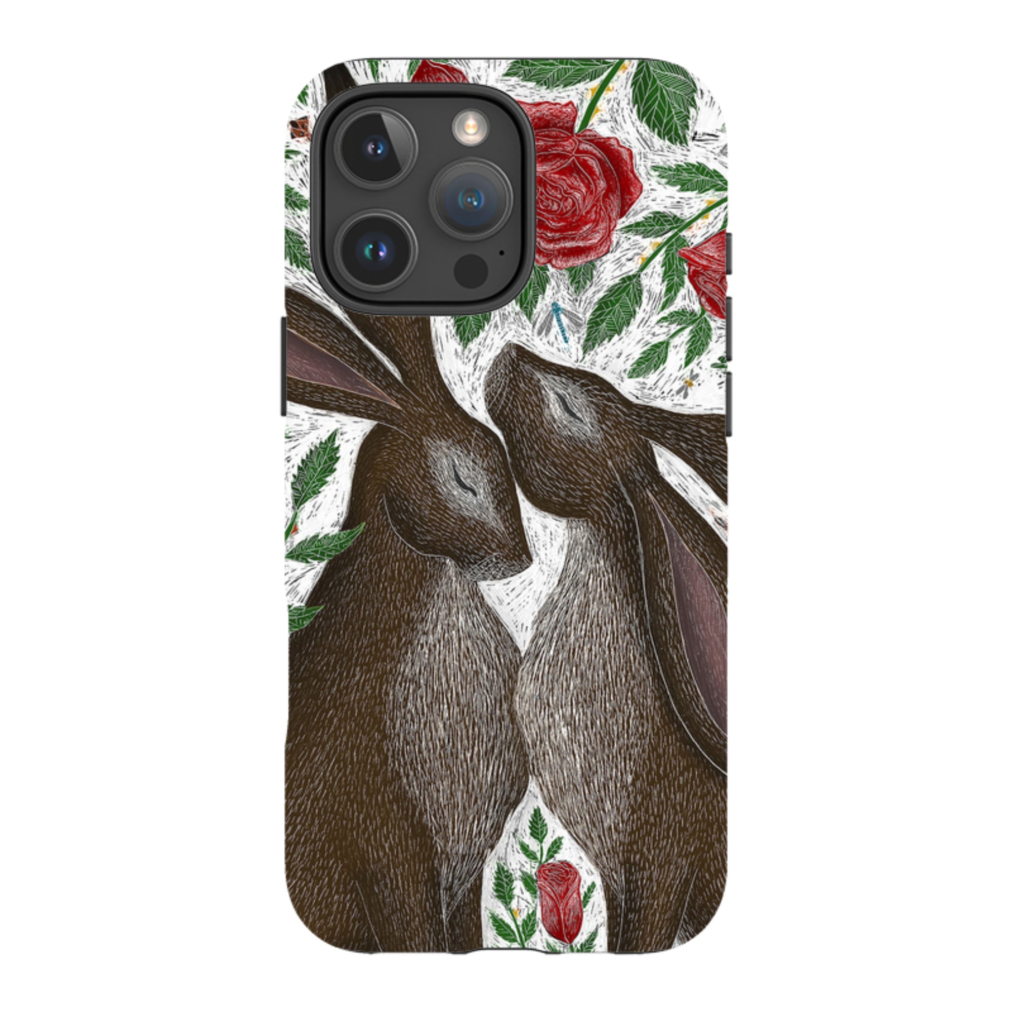 iPhone Tough Case - Hares And Red Roses By Catherine Rowe