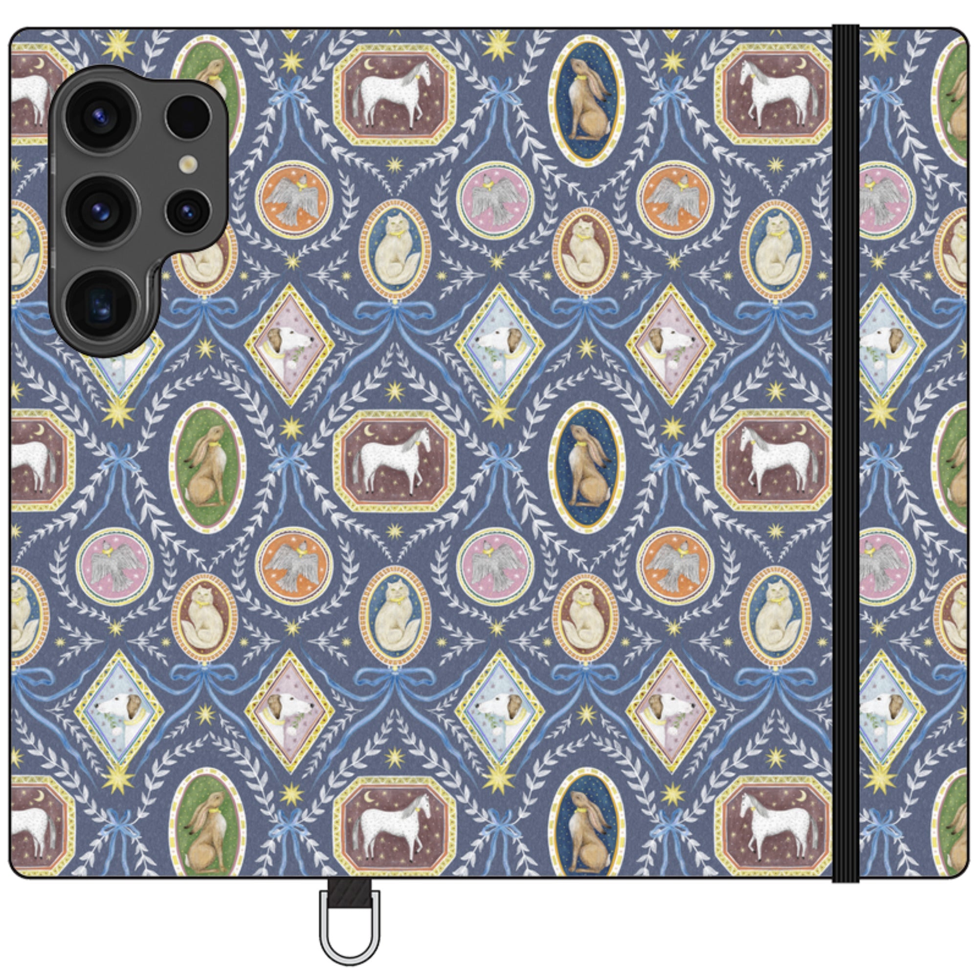 Charleston Dusk Blue Wallet Case By Catherine Rowe