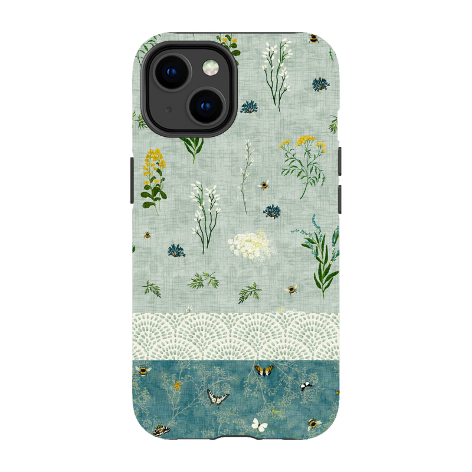 iPhone Tough Case - Song Bird Florals and Bees 2 By Katherine Quinn