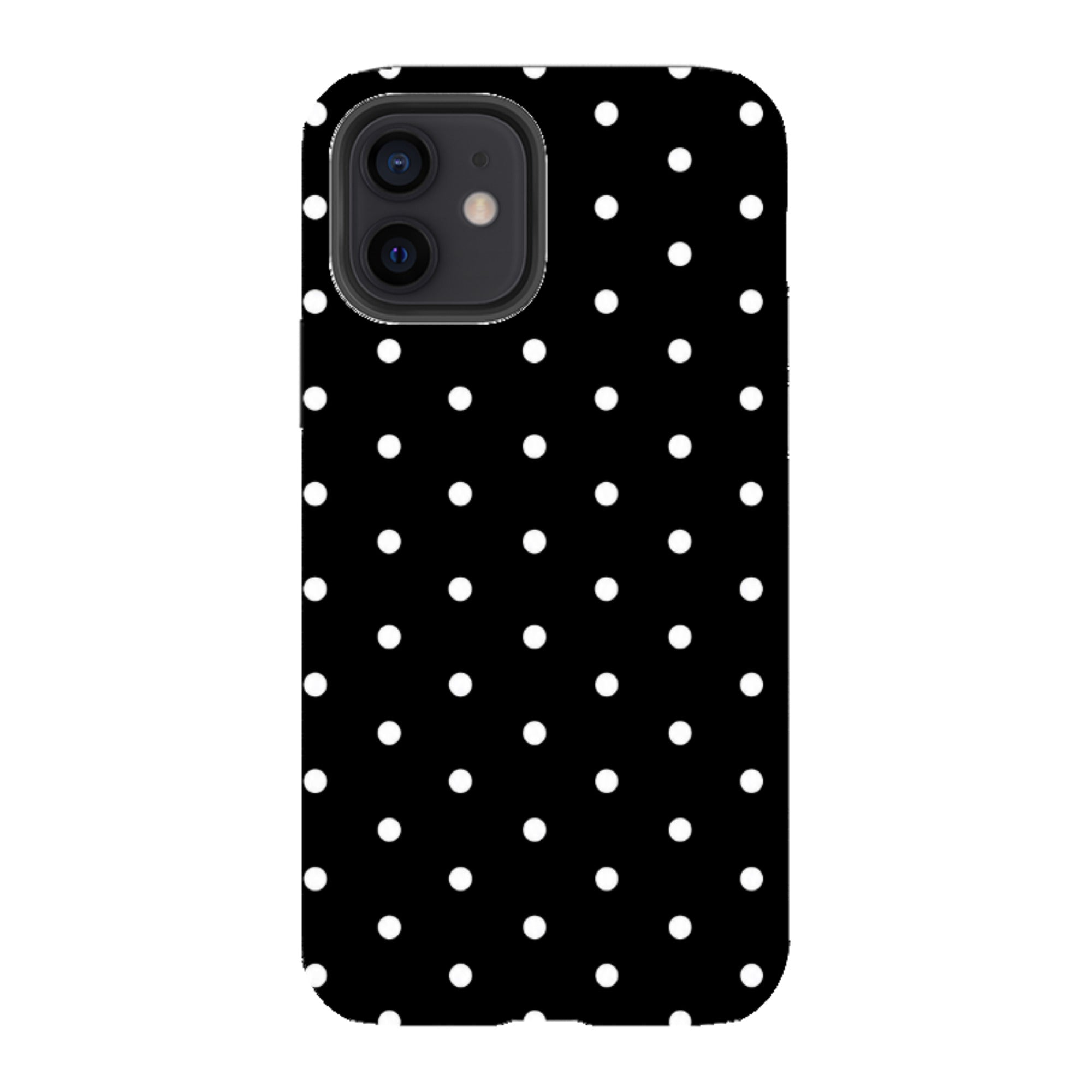 iPhone Tough Case - Black & White Polka Dot