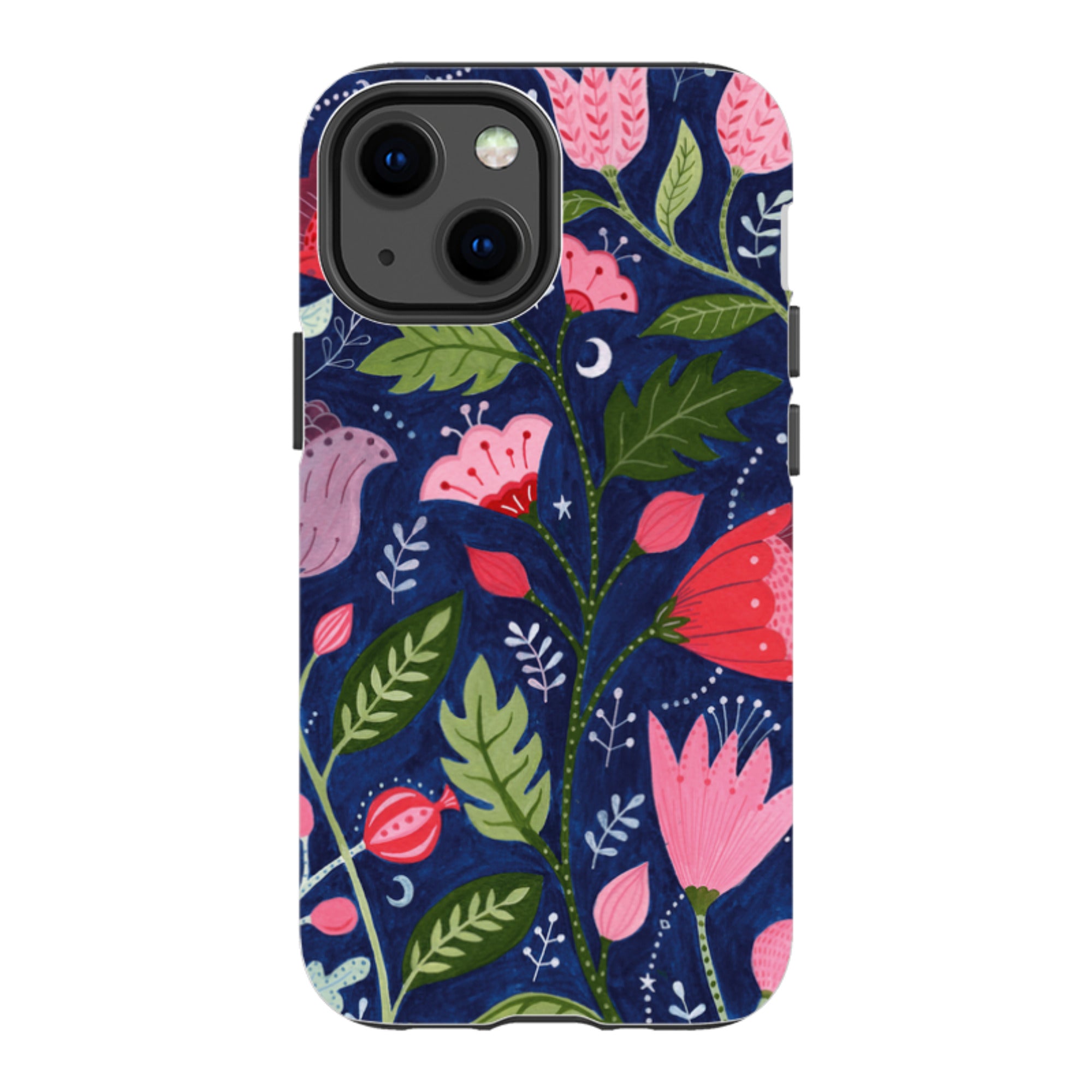 iPhone Tough Case - Flowers On Blue By Bex Parkin