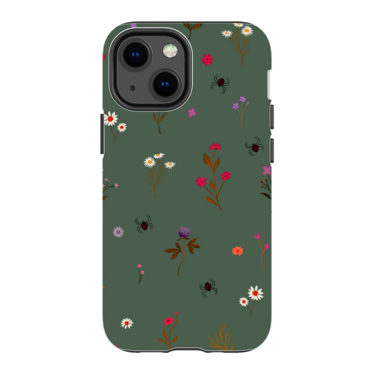 iPhone Tough Case - Florals and Spiders - Pine By Katherine Quinn
