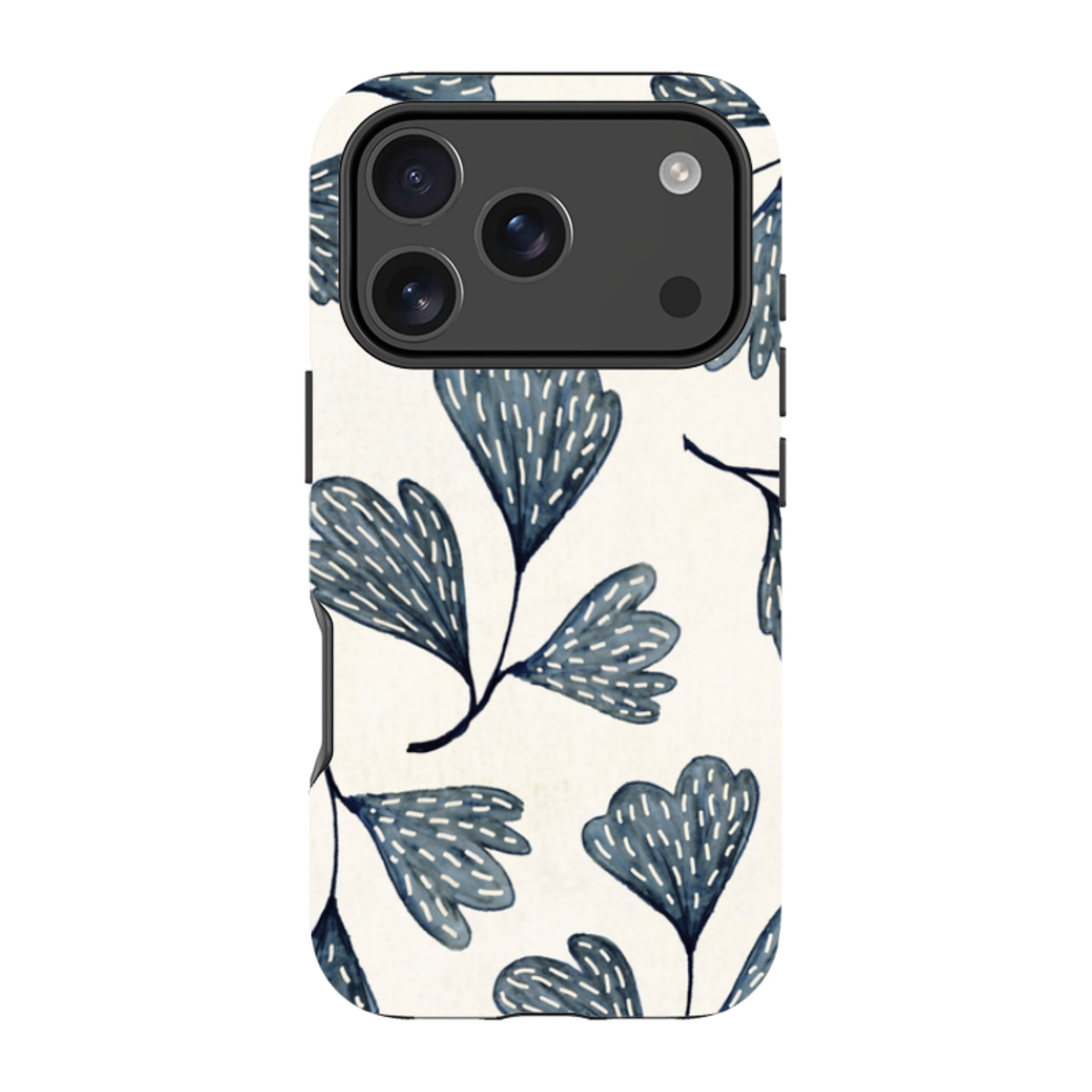 iPhone MagSafe Tough Case - Indigo Leaves By Katherine Quinn