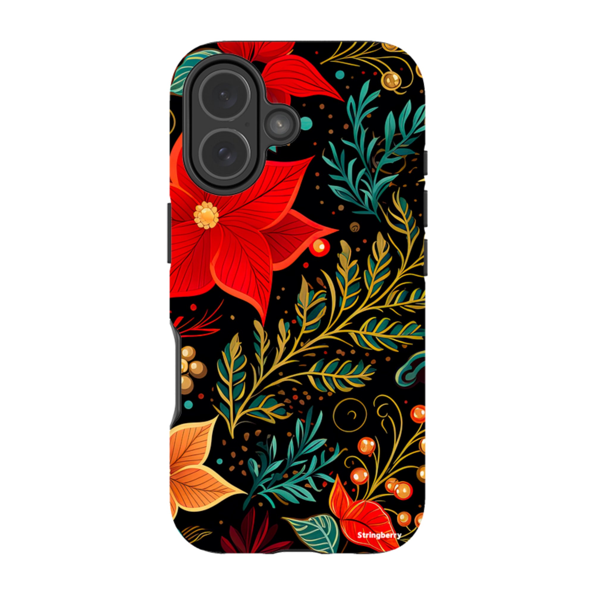 iPhone Tough Case - Red Winter Floral II