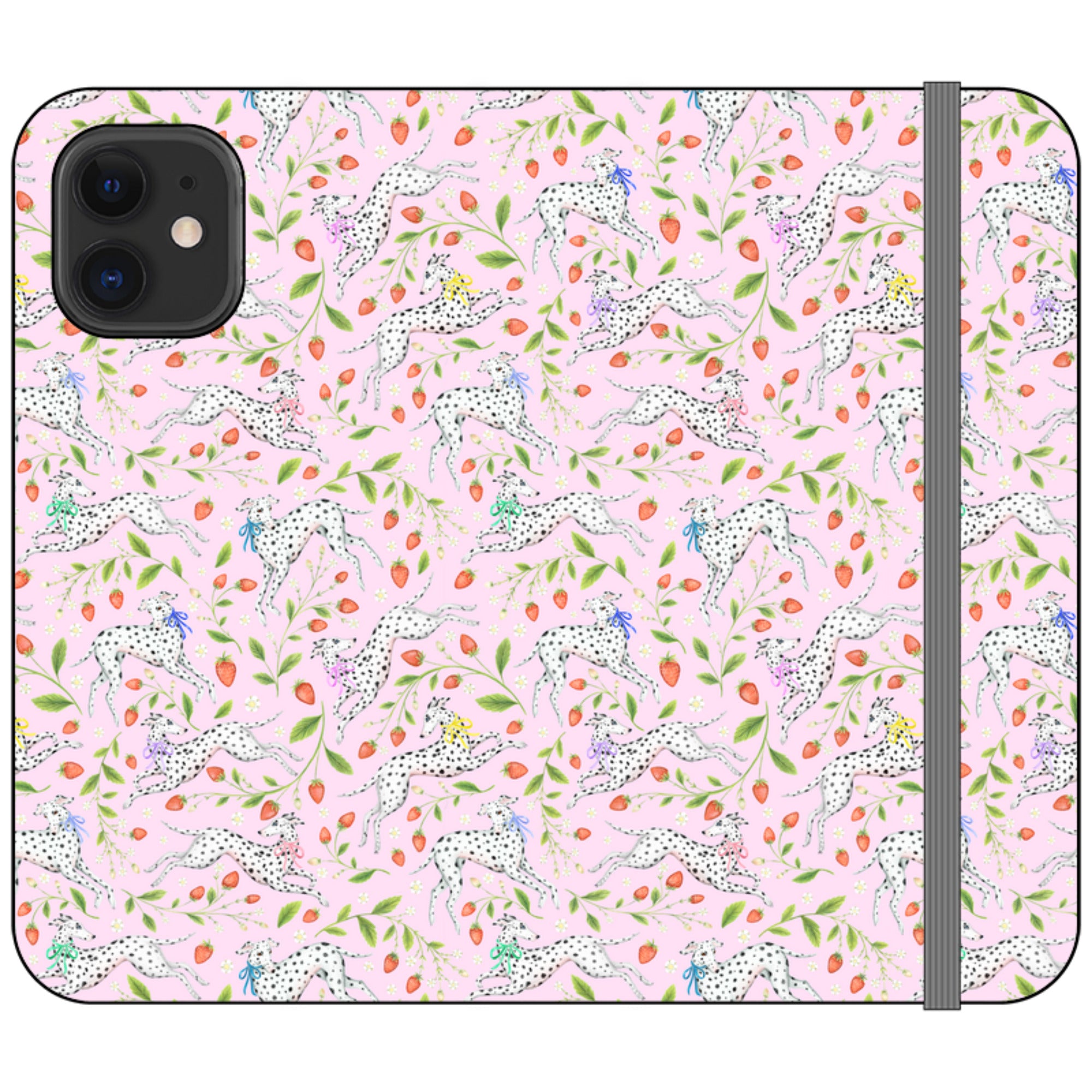 Spots and Strawbs Wallet Case By Catherine Rowe