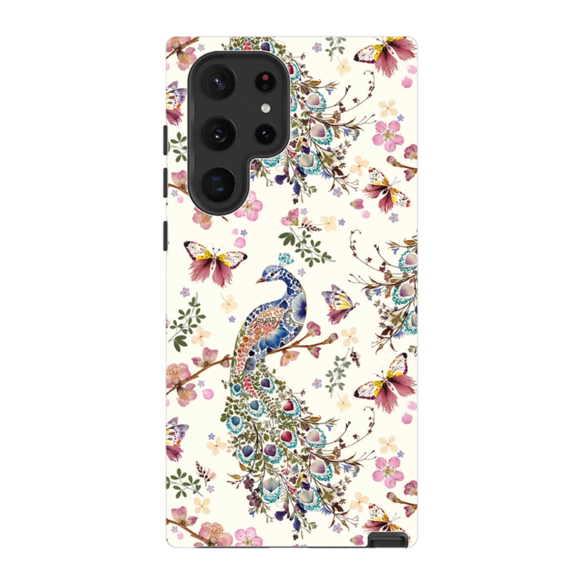 Samsung Tough Case - Peacock and Cherry Blossoms By Helen Ahpornsiri