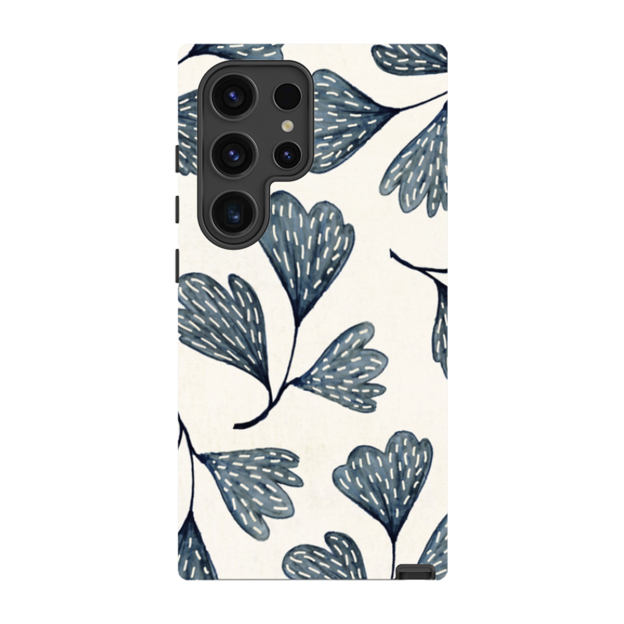 Samsung Tough Case - Indigo Leaves By Katherine Quinn