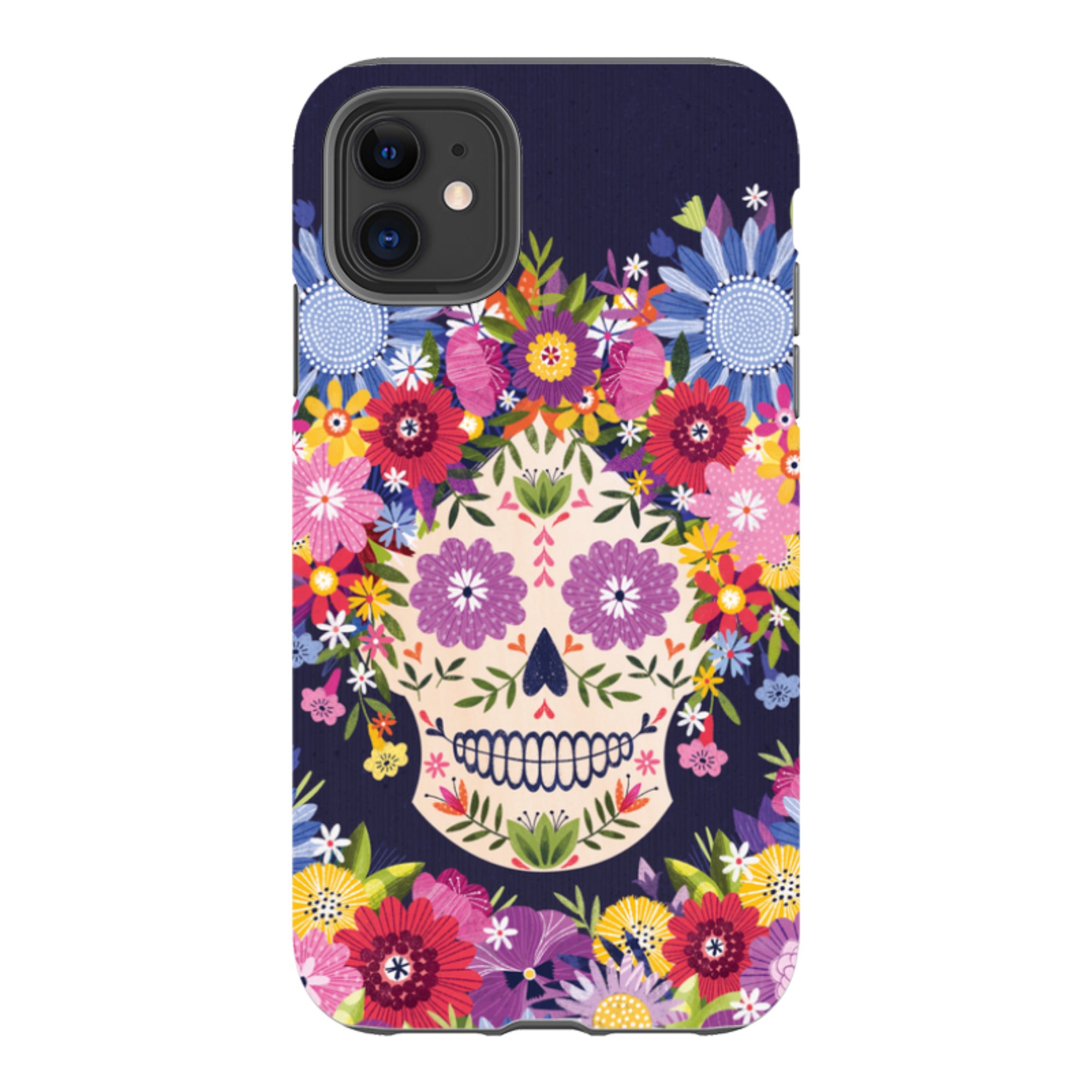 iPhone Tough Case - Sugar Skull Blue By Ali Brookes