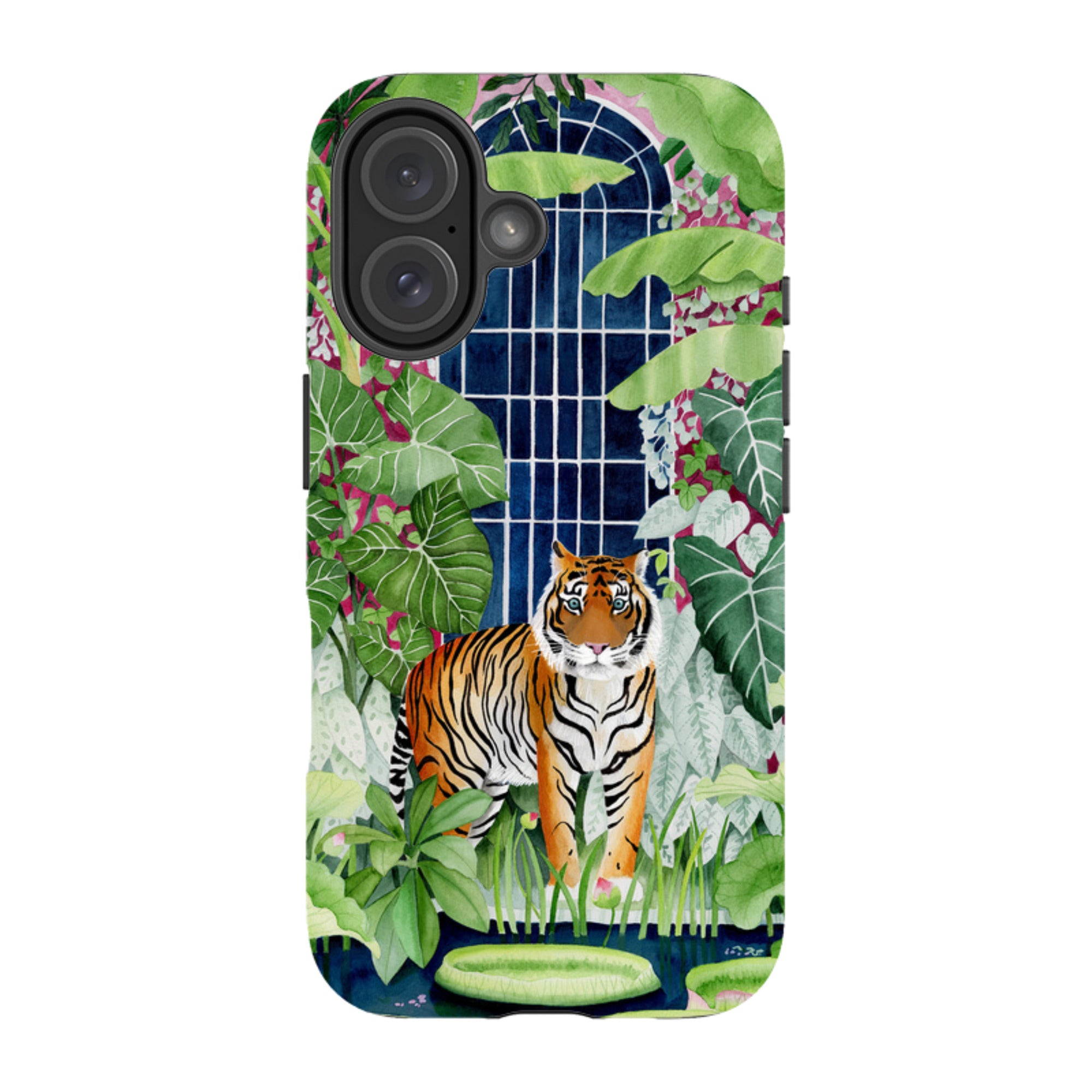 iPhone MagSafe Tough Case - Green House Tiger By Bex Parkin