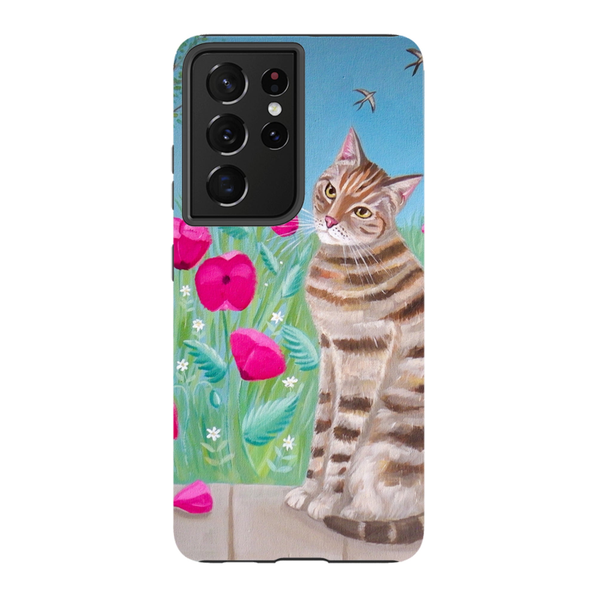 Samsung Tough Case - Cat Floral By Mary Stubberfield