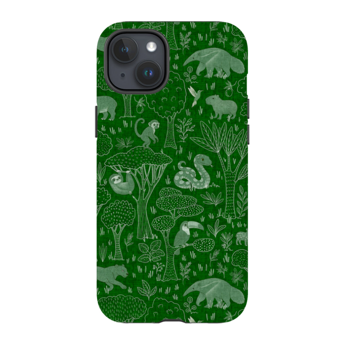 iPhone Tough Case - Tropical Jungle Animals green By Katherine Quinn