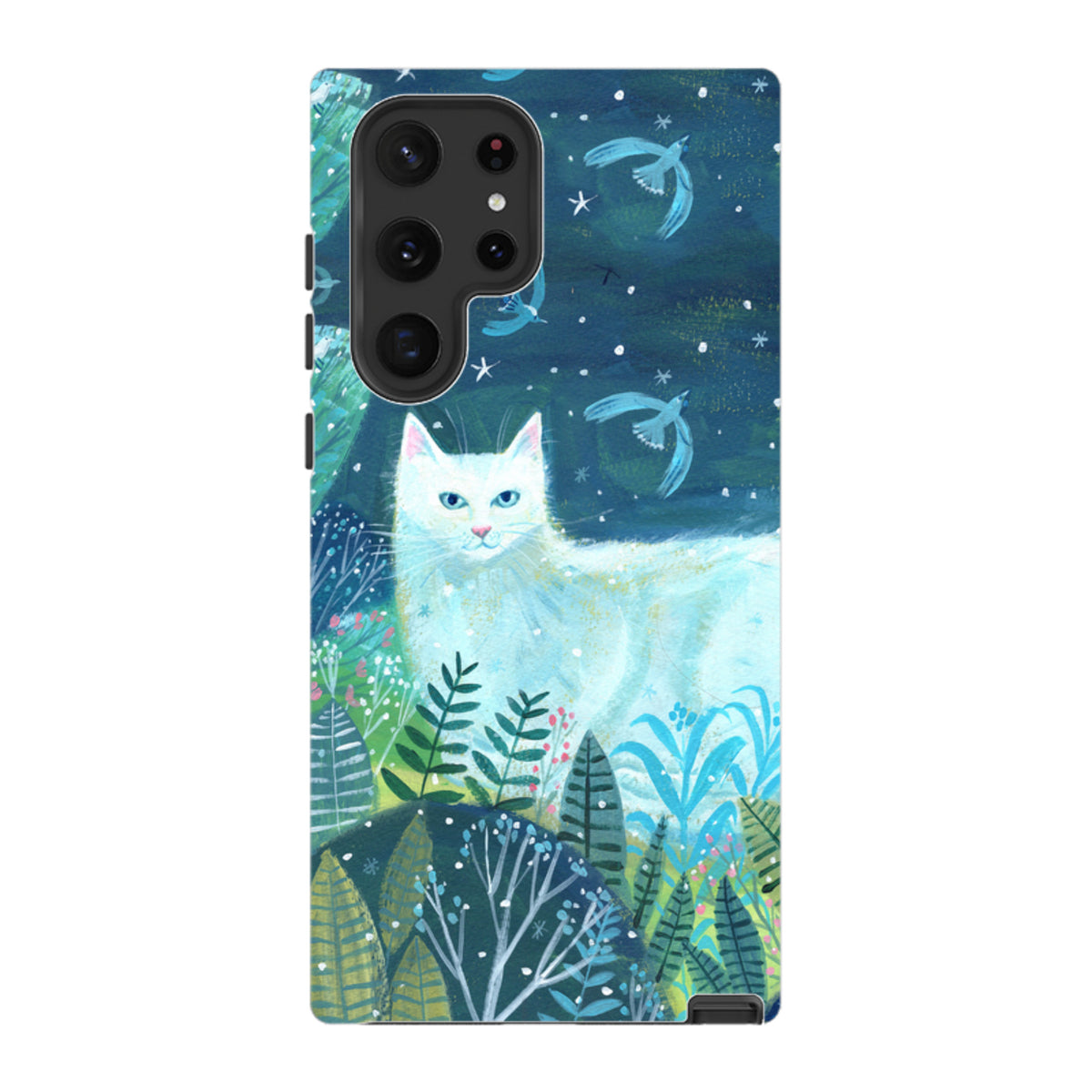 Samsung Tough Case - White Cat By Mary Stubberfield