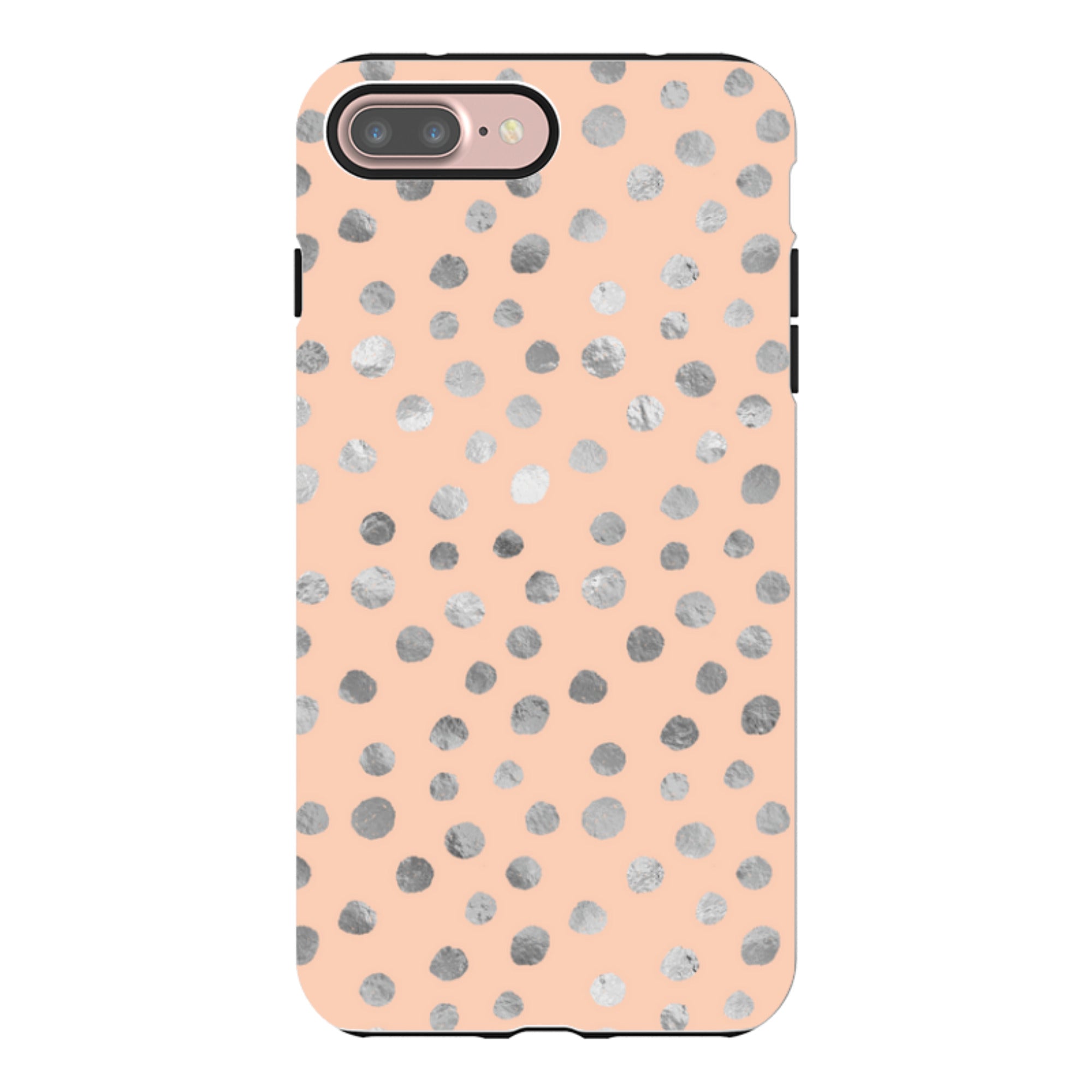 iPhone Tough Case - Pale and Silver Dots