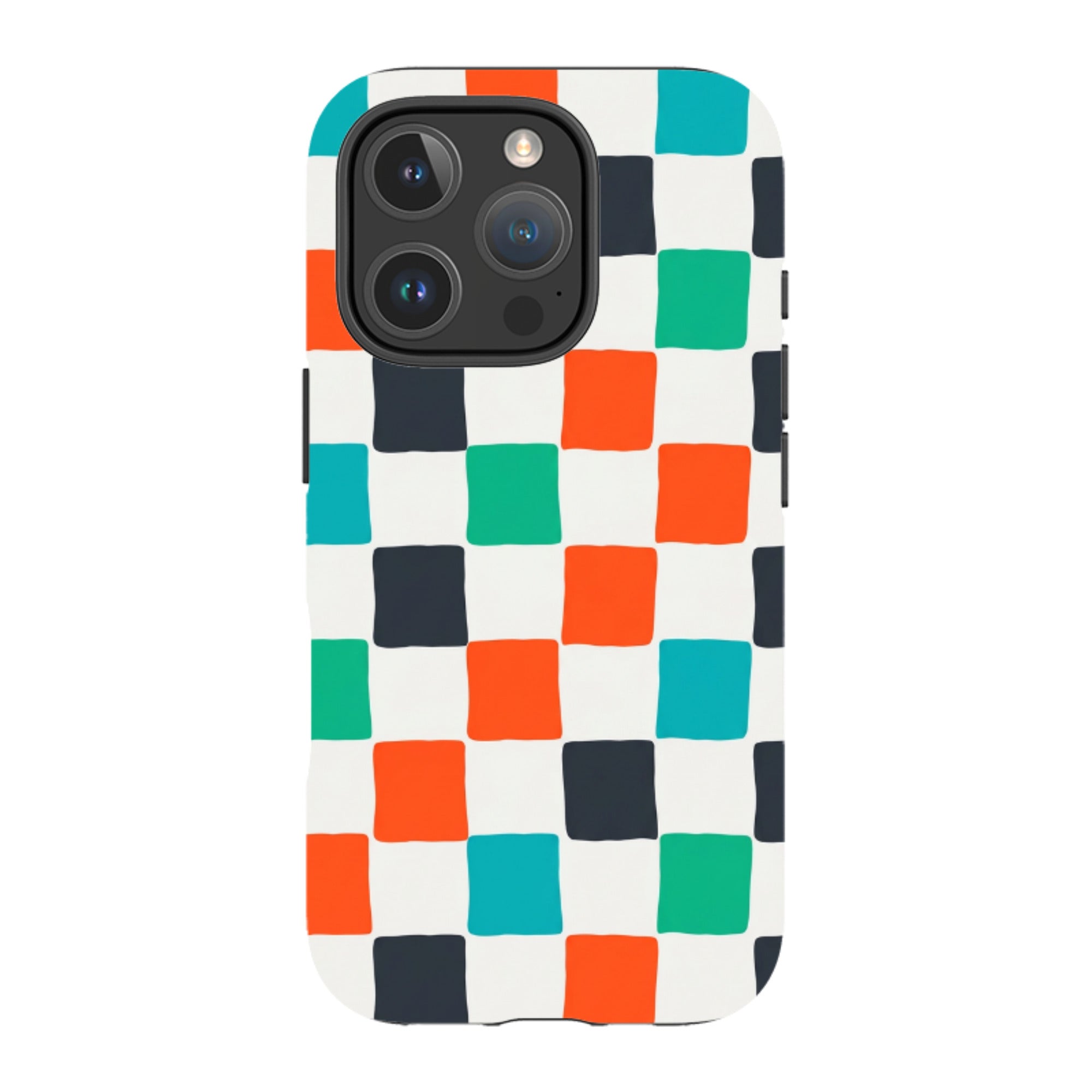iPhone Tough Case - Multi-Color Checkerboard