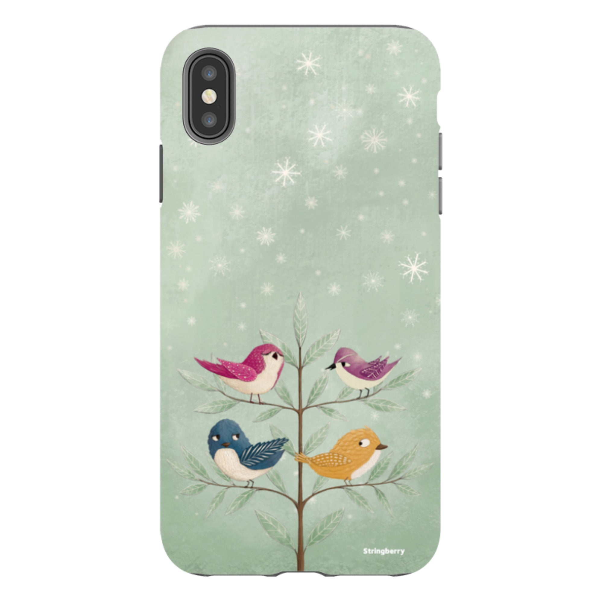 iPhone Tough Case - Garden Birds Aqua By Maja Lindberg