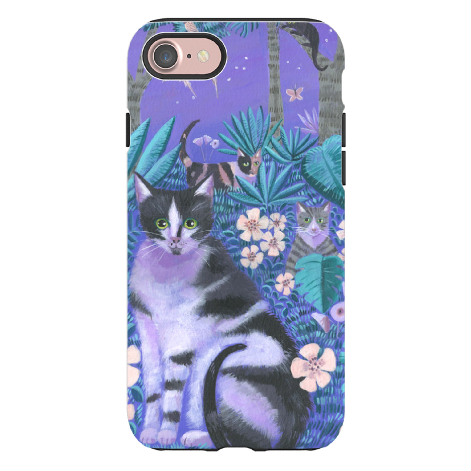 iPhone Tough Case - Night Cats 2 By Mary Stubberfield
