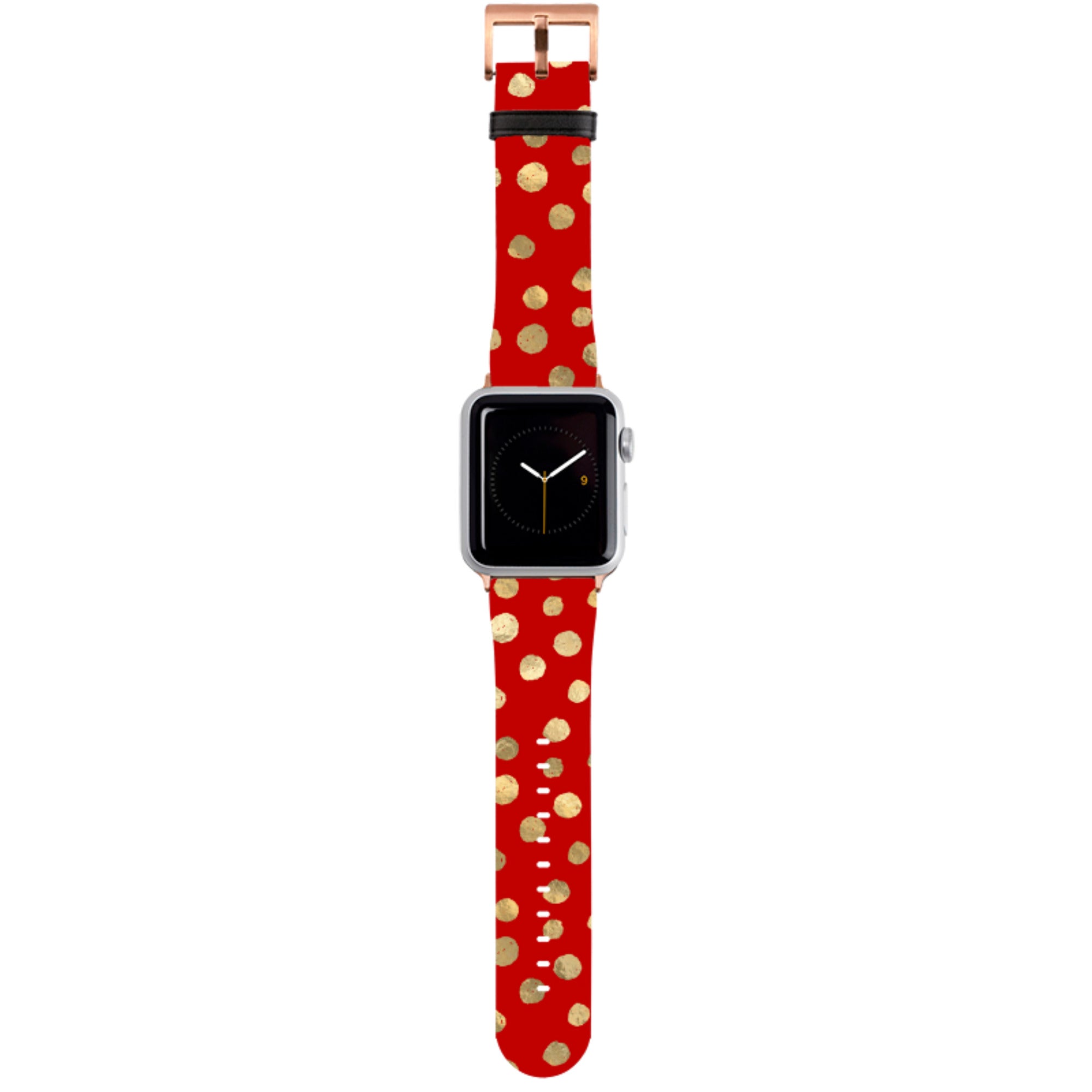 Burgundy and Gold Stars Apple Watch Strap